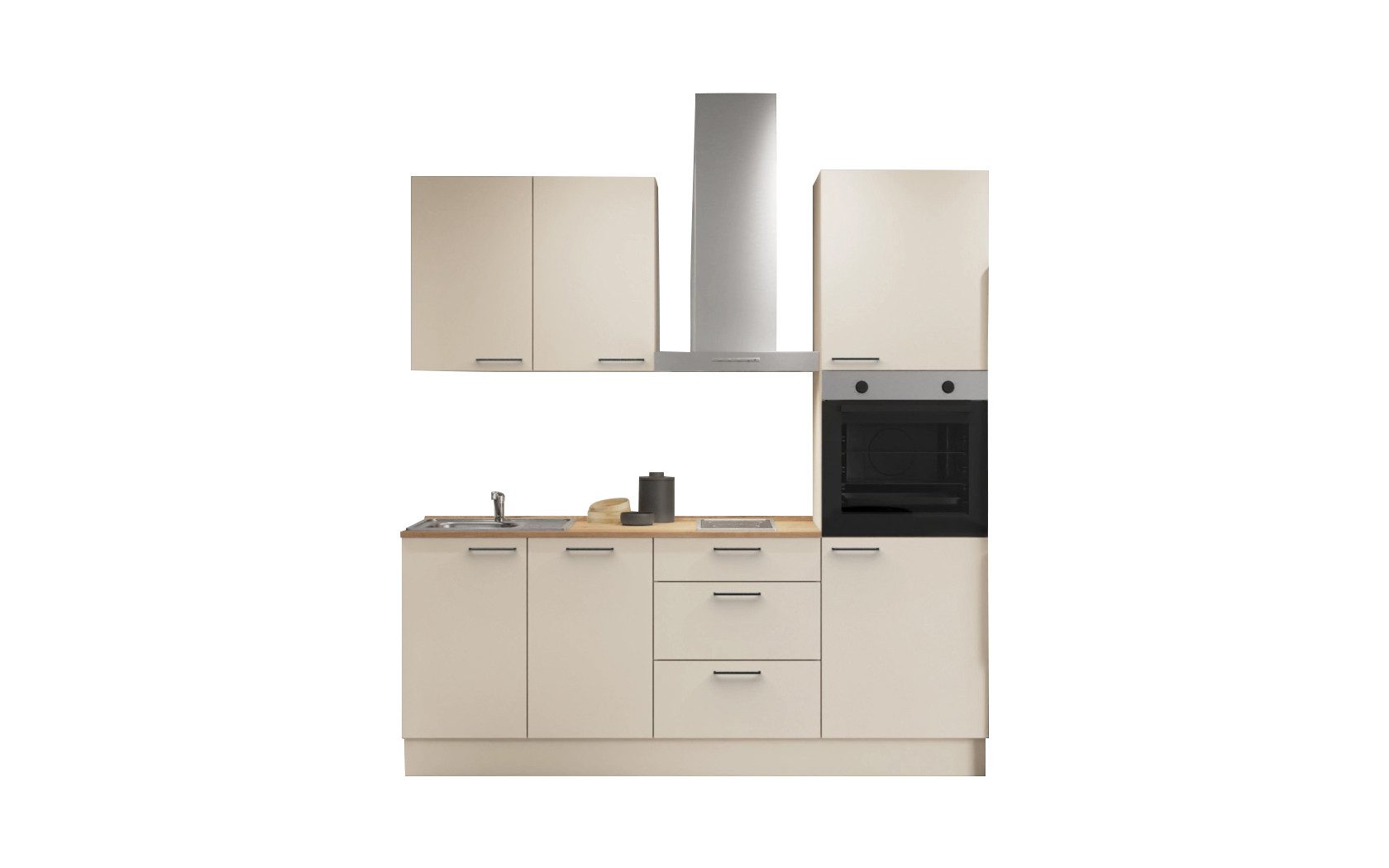 nobilia® Küchenzeile Kvaell, individuell anpassbar, gratis Küchenplanung mit Profis, (Breite 210 cm), vormontiert, wahlw. mit E-Geräten, inkl. Lieferung