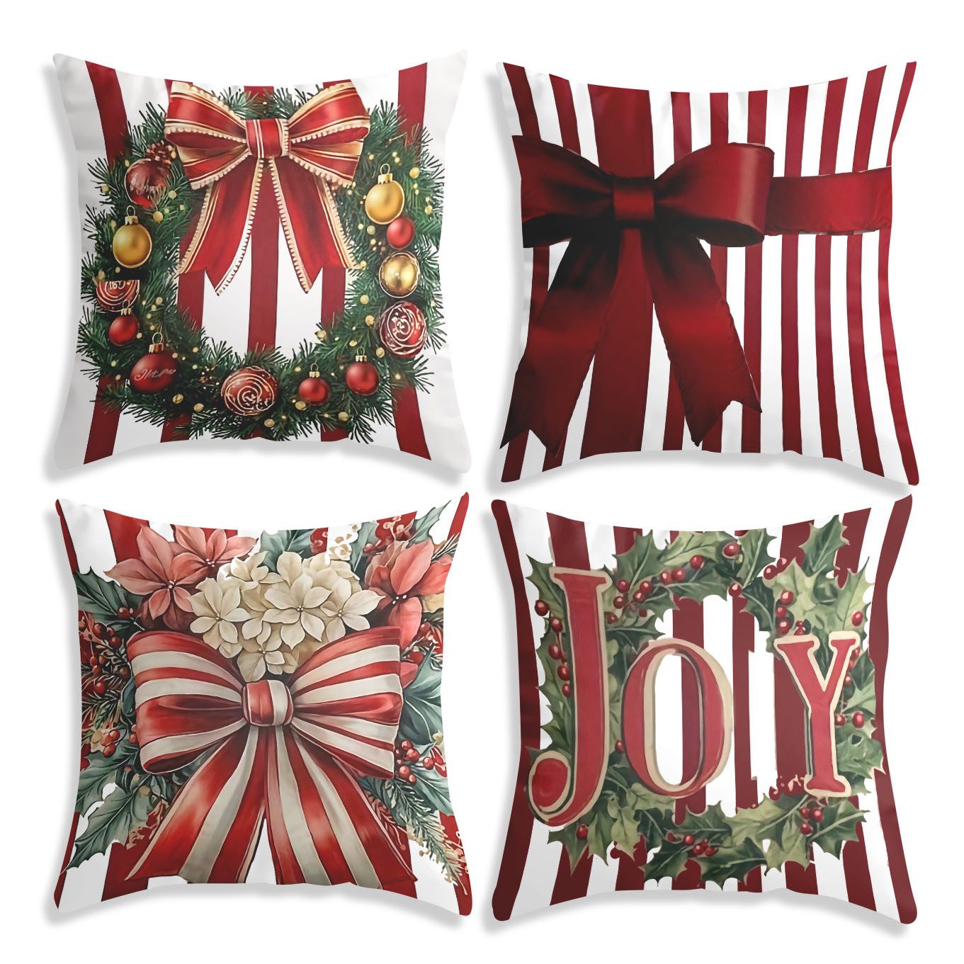 Coonoor Kissenbezug Kissenbezug weihnachten 45x45 cm weihnachten Leinen Kissenhüllen, (4 Stück), für DekoSofa Home Garten Schlafzimmer Dekokissen Kissenbezüge