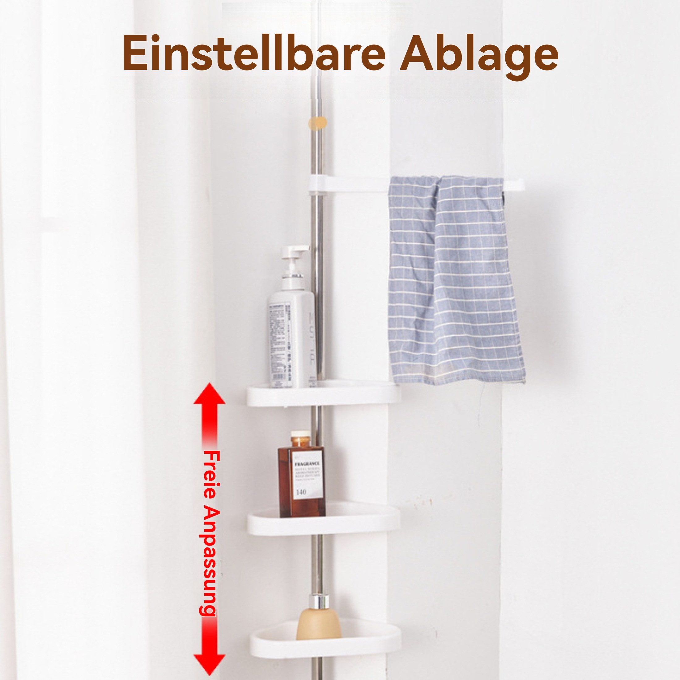 Masbekte Badregal 4-lagiges Standregal, 260-320cm ausziehbarer günstig online kaufen