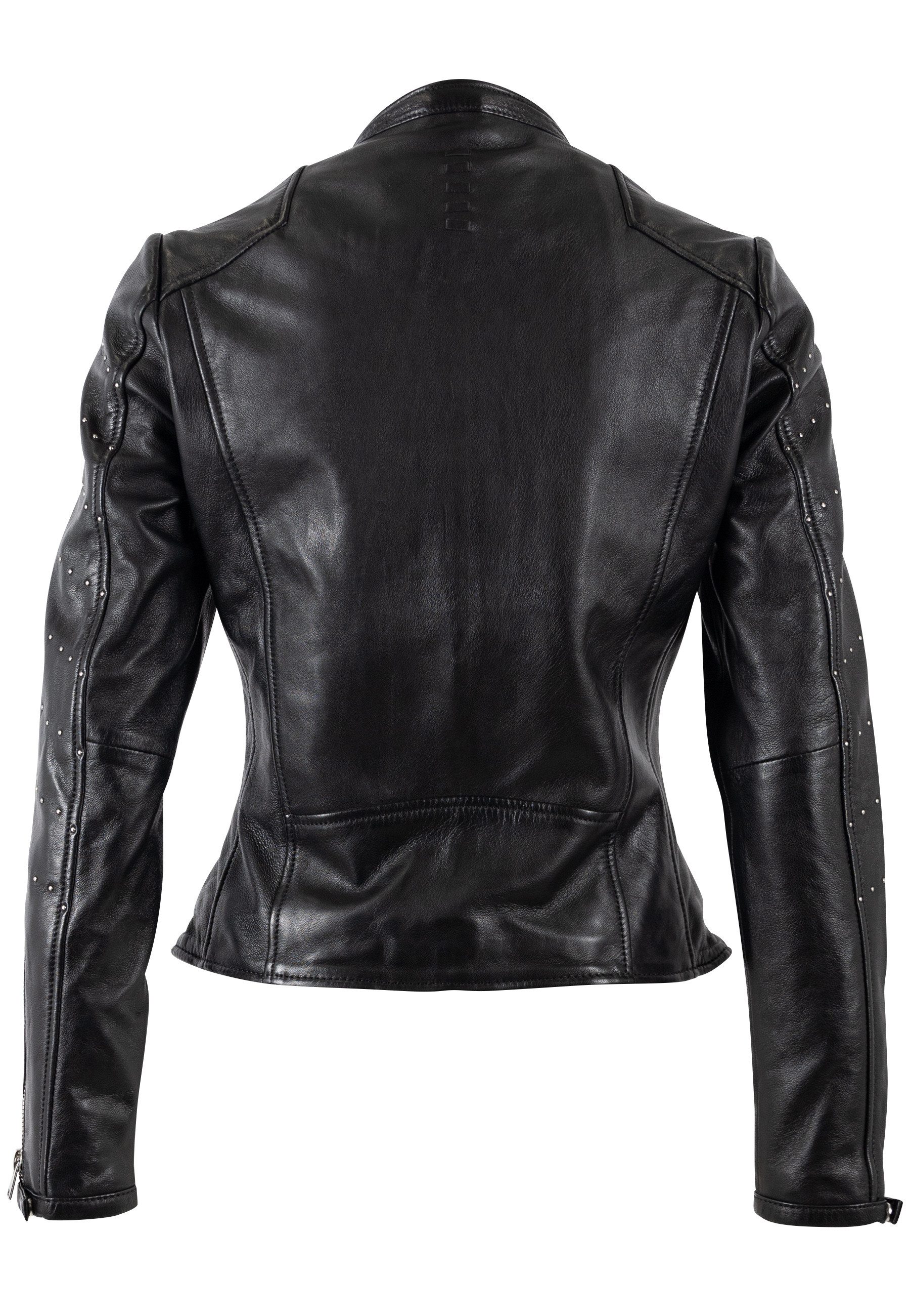 Mauritius Lederjacke MWClee Bikerjacke mit Nietenbesatz, Slim Fit – Bild 3 von 3