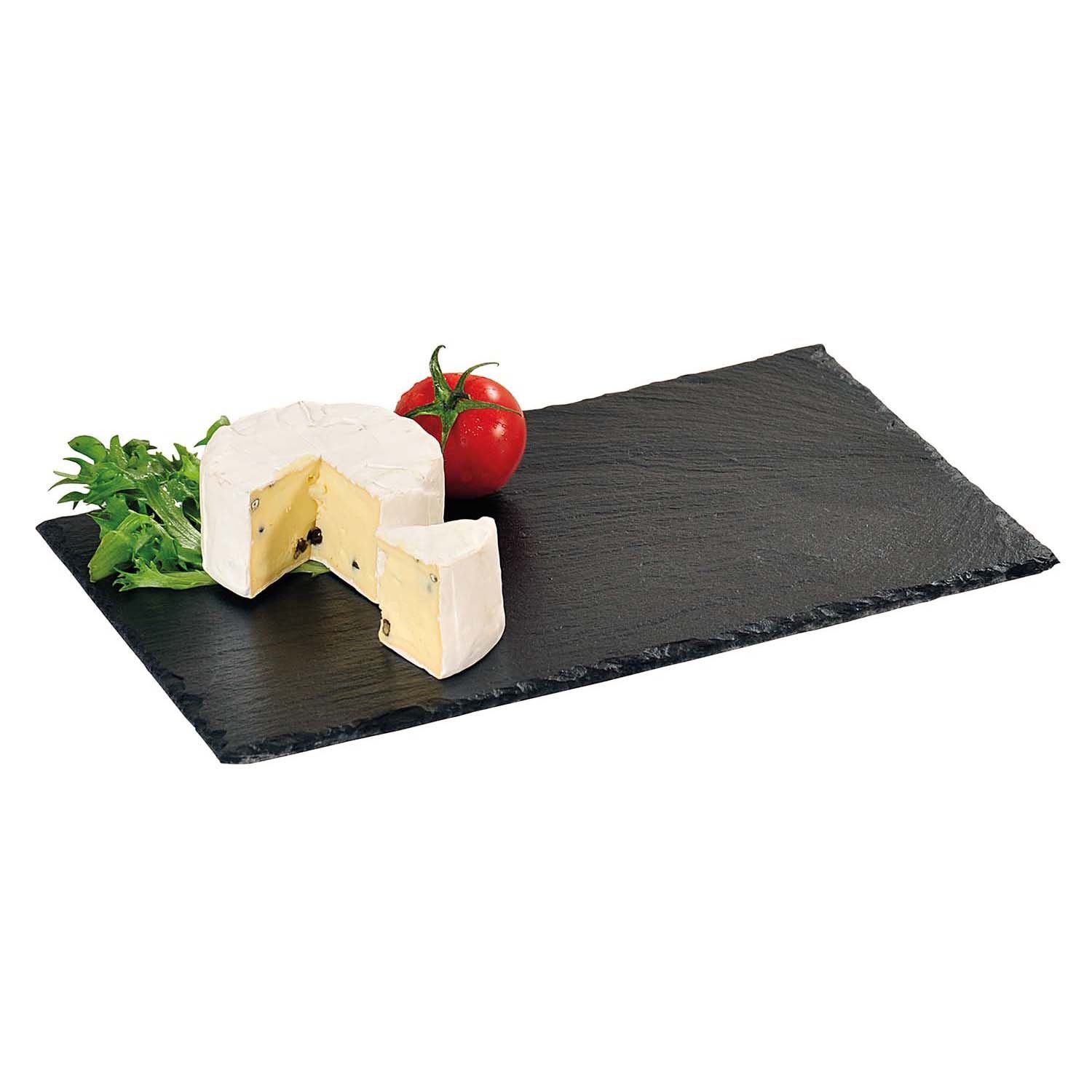 Kesper Servierbrett 5 Stück Buffetplatte aus Schiefer - 30 x 20 cm, Schiefer, (5-St), naturbelassener Rand