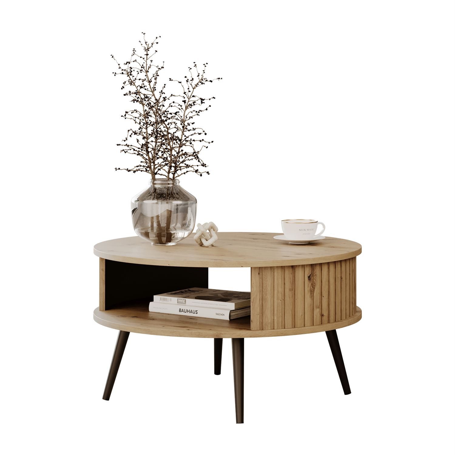 Lookway Couchtisch IVY Runder Sofatisch mit Ablage (1 Tisch), Durchmesser: günstig online kaufen