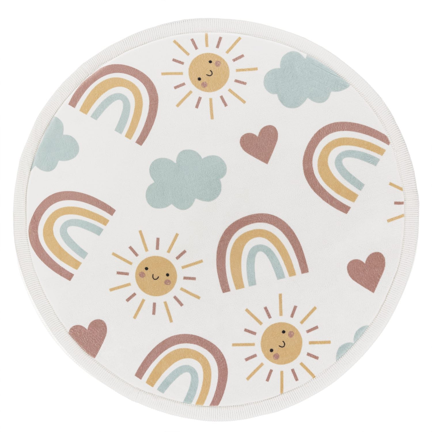 KADIMA DESIGN Kinderteppich waschmaschinenwaschbar Regenbogen Sonne günstig online kaufen