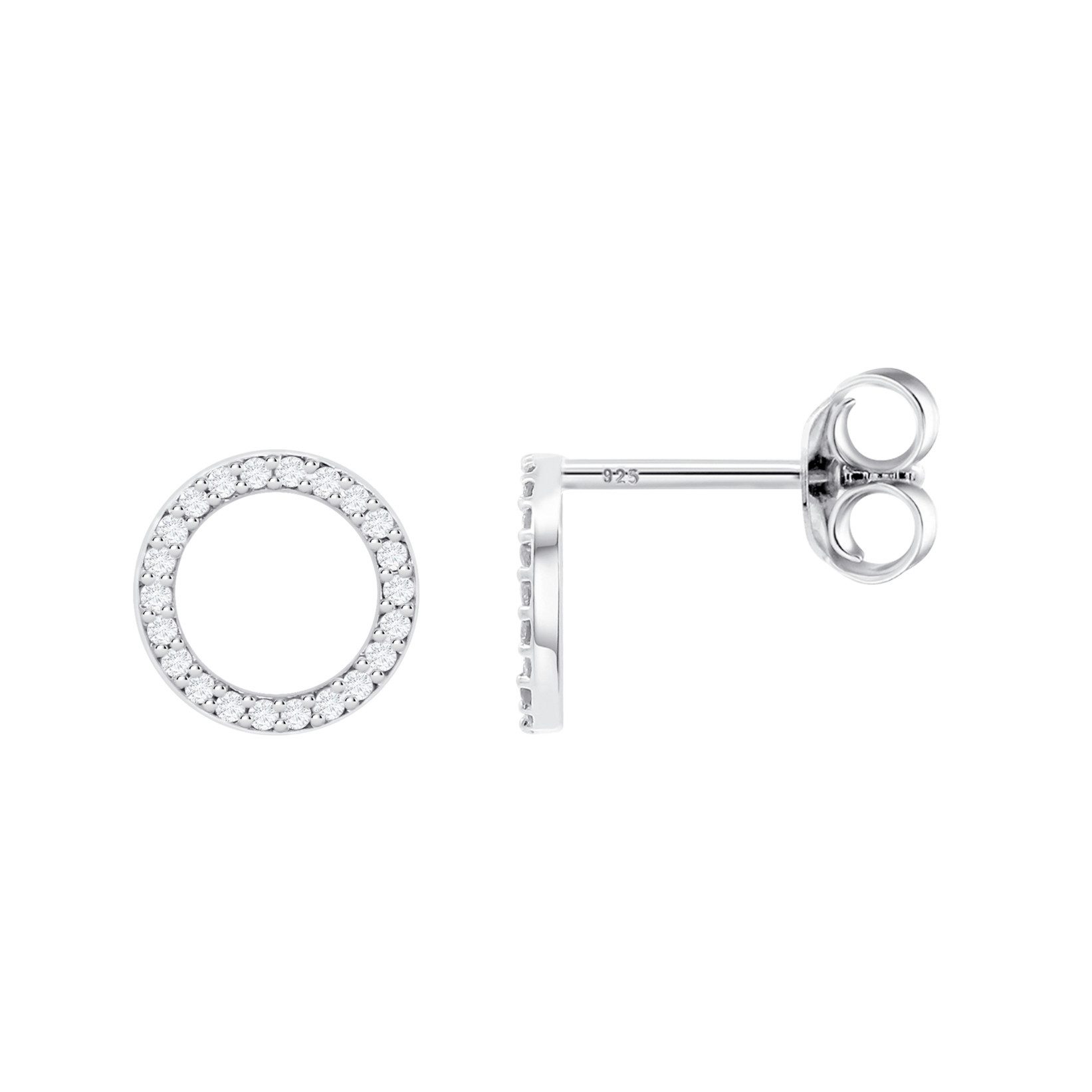 Lotus Paar Ohrstecker Silver Damen LP3671-4/1 Silber Kreis Zirkonia 9 mm