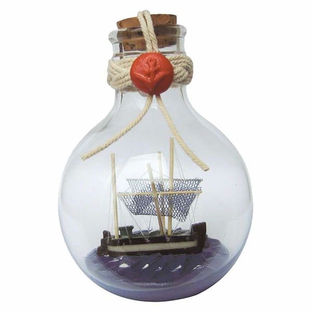 Dekoobjekt Buddelschiff "Krabbenkutter" Ballon Flaschenschiff