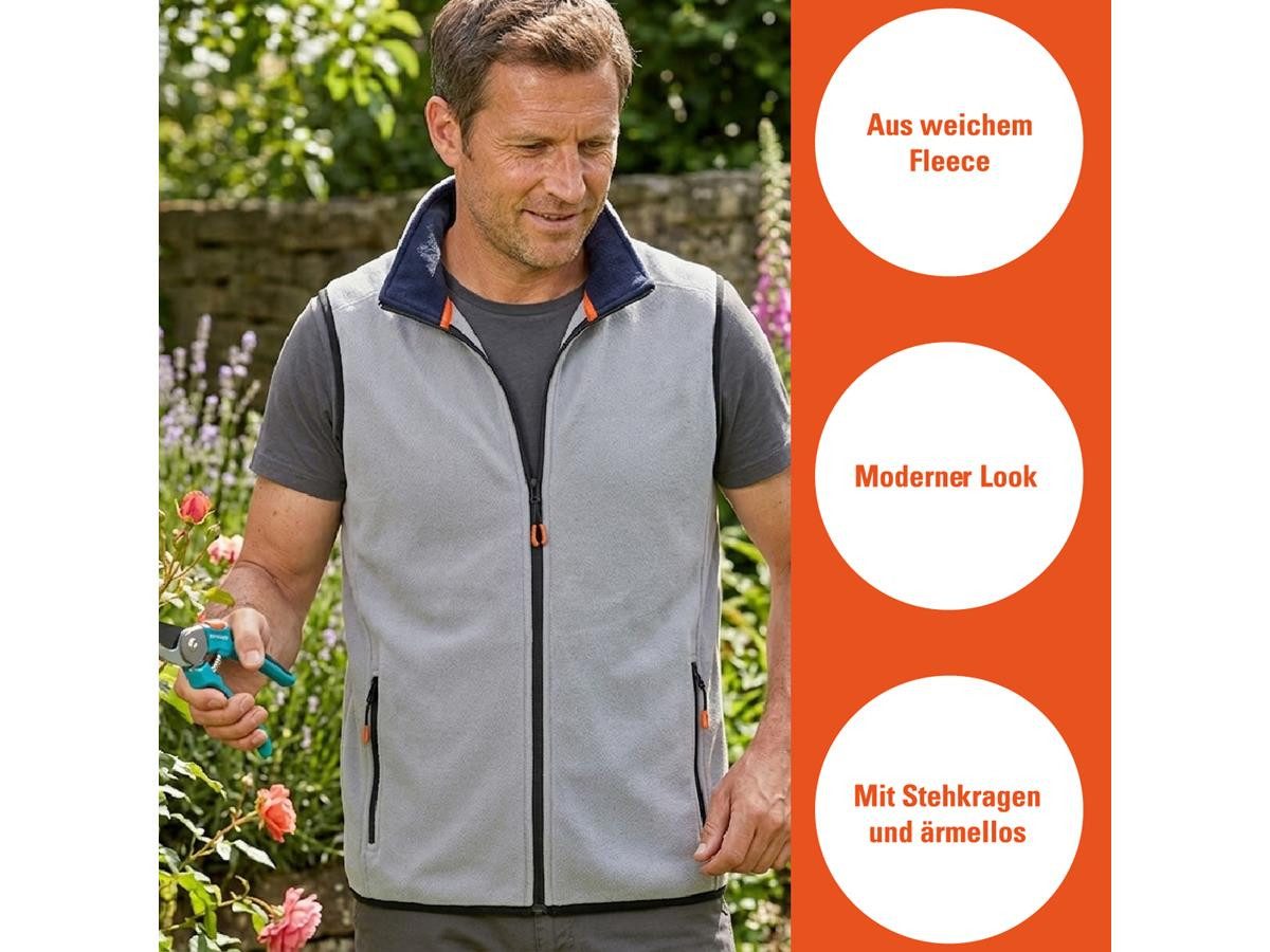 GARDENA Fleeceweste Herren Weste aus Soft Fleece dezentes Ton-in-Ton Gardena Logo auf der Rückseite, 100% Polyester