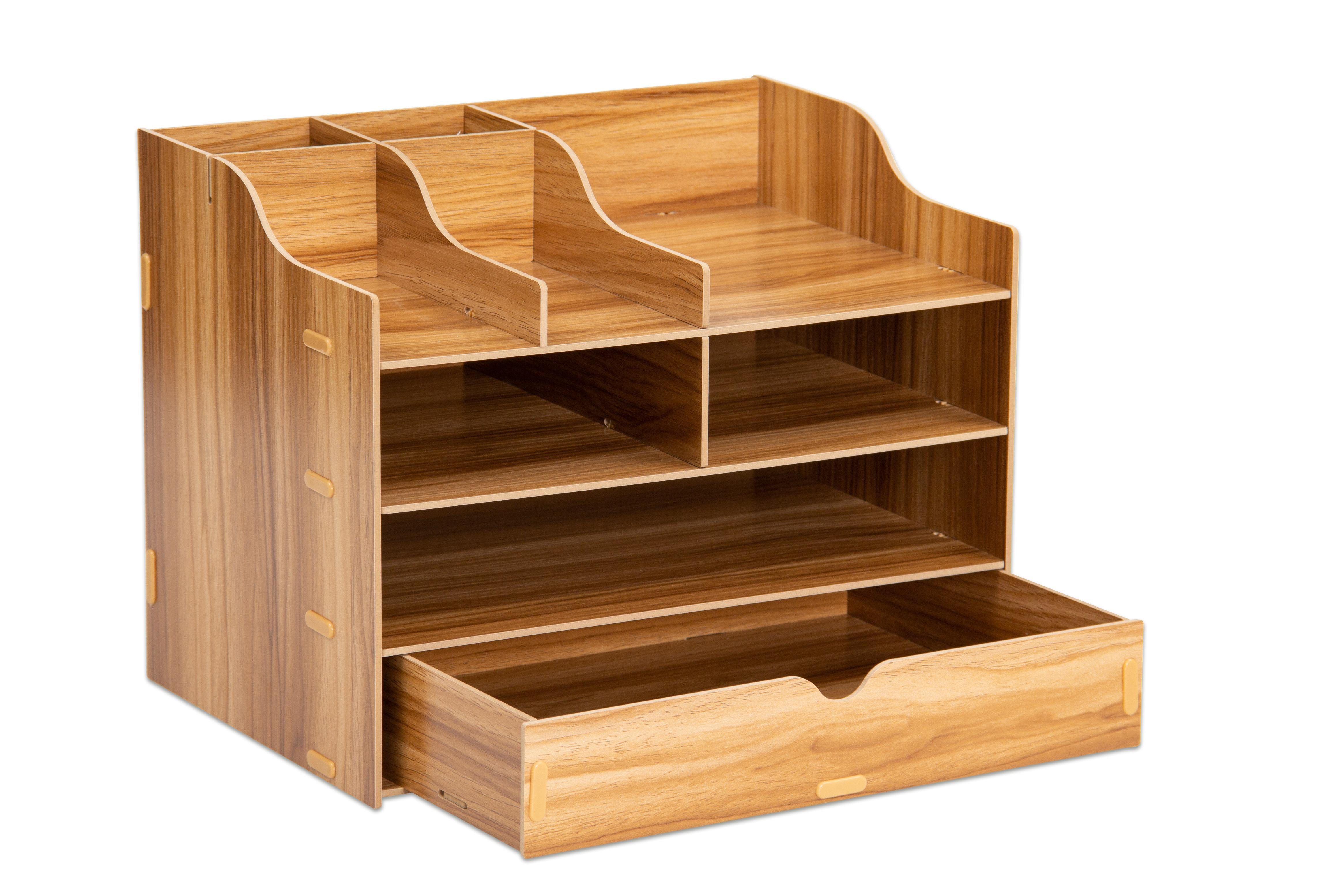 Betzold Schubladenbox Schreibtisch-Organizer, klein, aus MDF, dunkelbraun