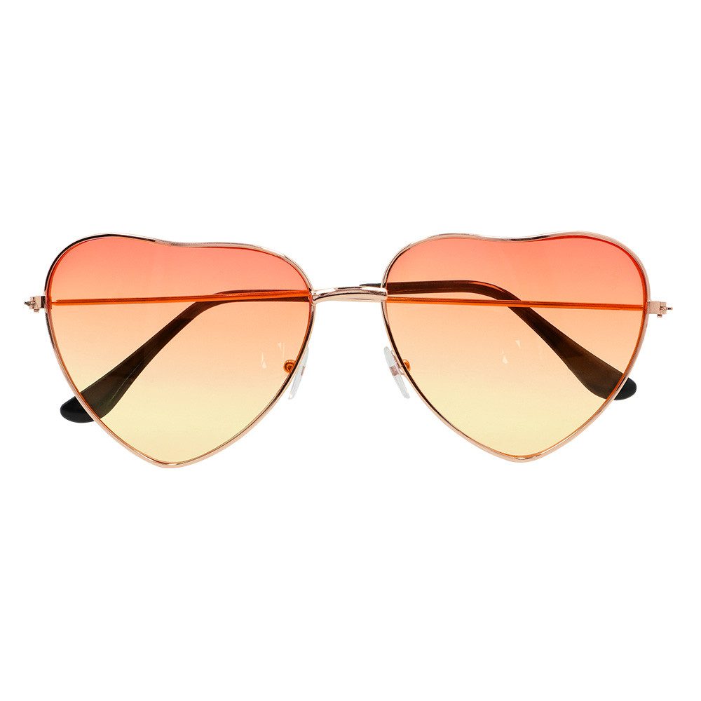 Boland Verkleidungsmaske Partybrille 'Groovy Love' Herzbrille, Gold Orange