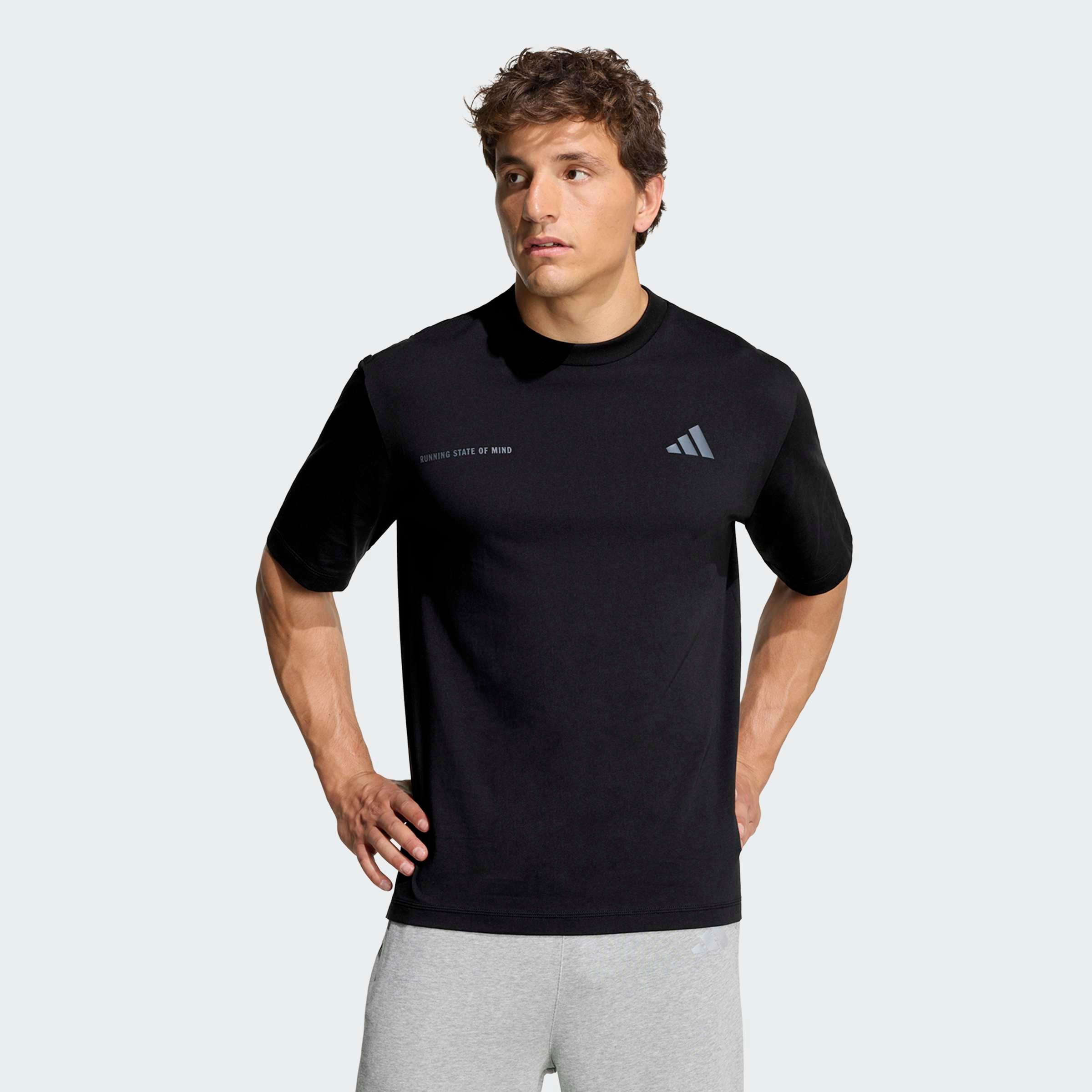 adidas Performance Laufshirt ADI365 RUNNING COMMUNITY CULTURE für Erwachsene, ohne Verschluss, aus Baumwolle, mit Rundhalsausschnitt