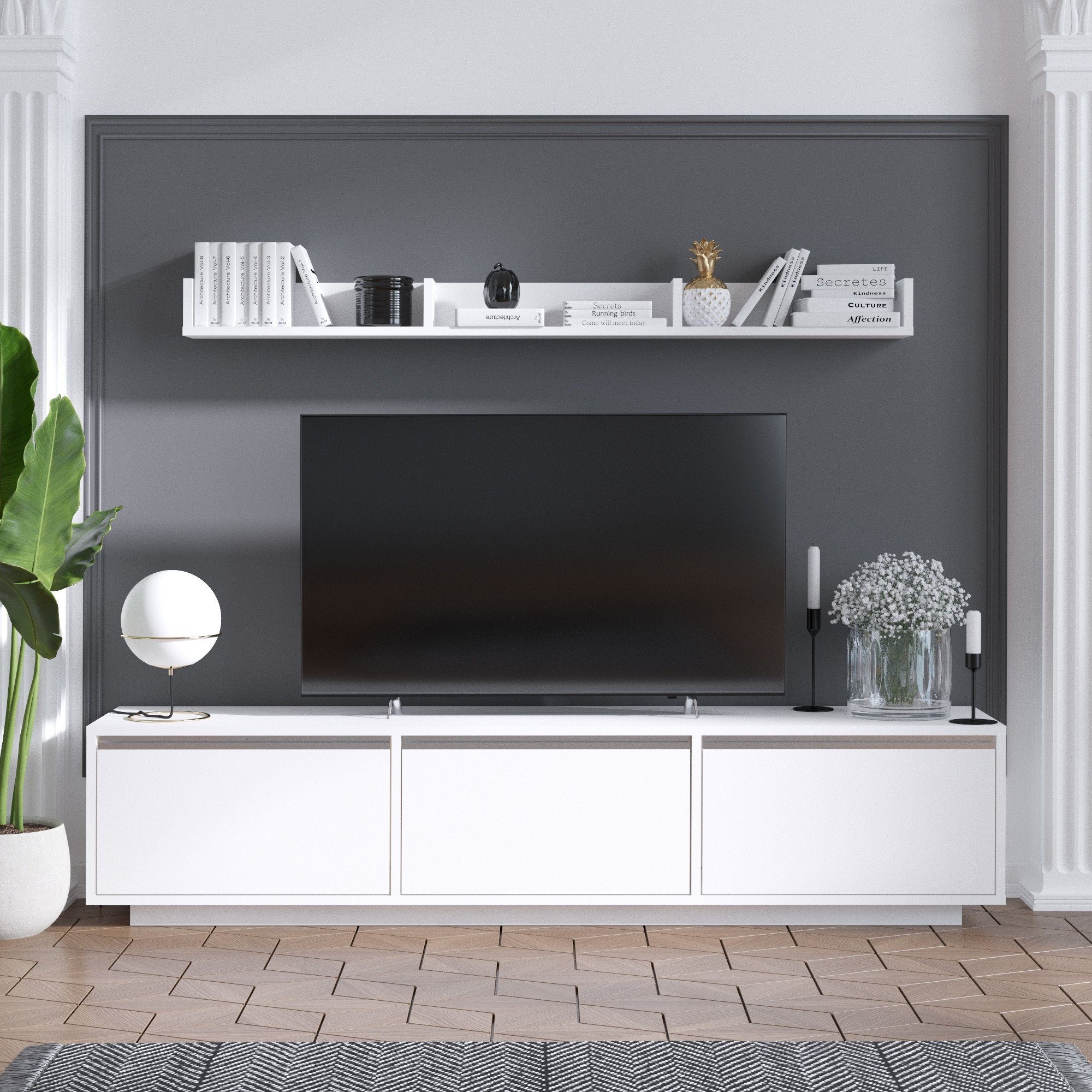 Skye Decor TV-Schrank Schränke, 35x180x30 cm, 100% Melaminbeschichtete Partikelplatte
