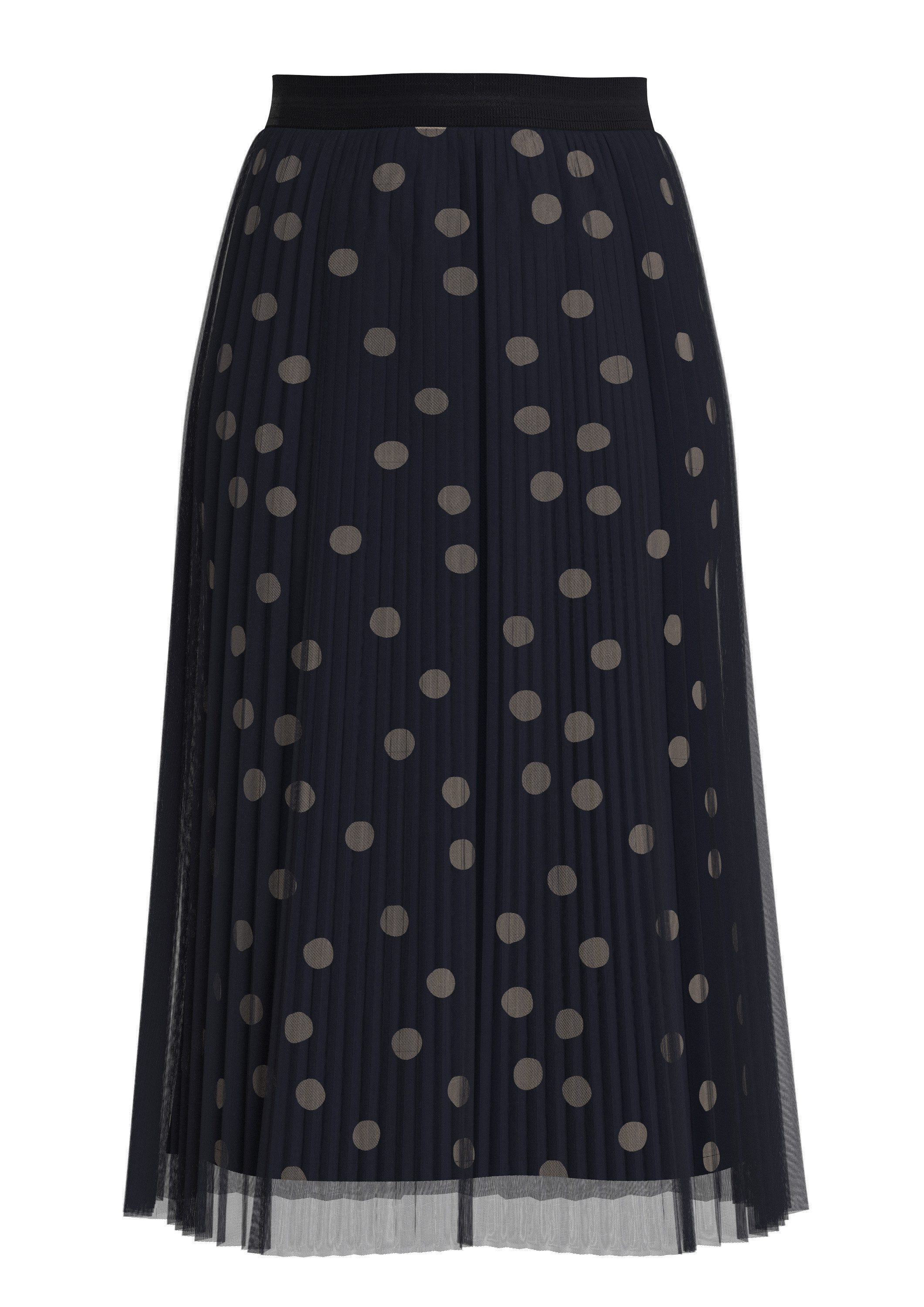 s.Oliver Midirock Rock Plissierter Midirock mit Polka Dots und Jerseyfutter