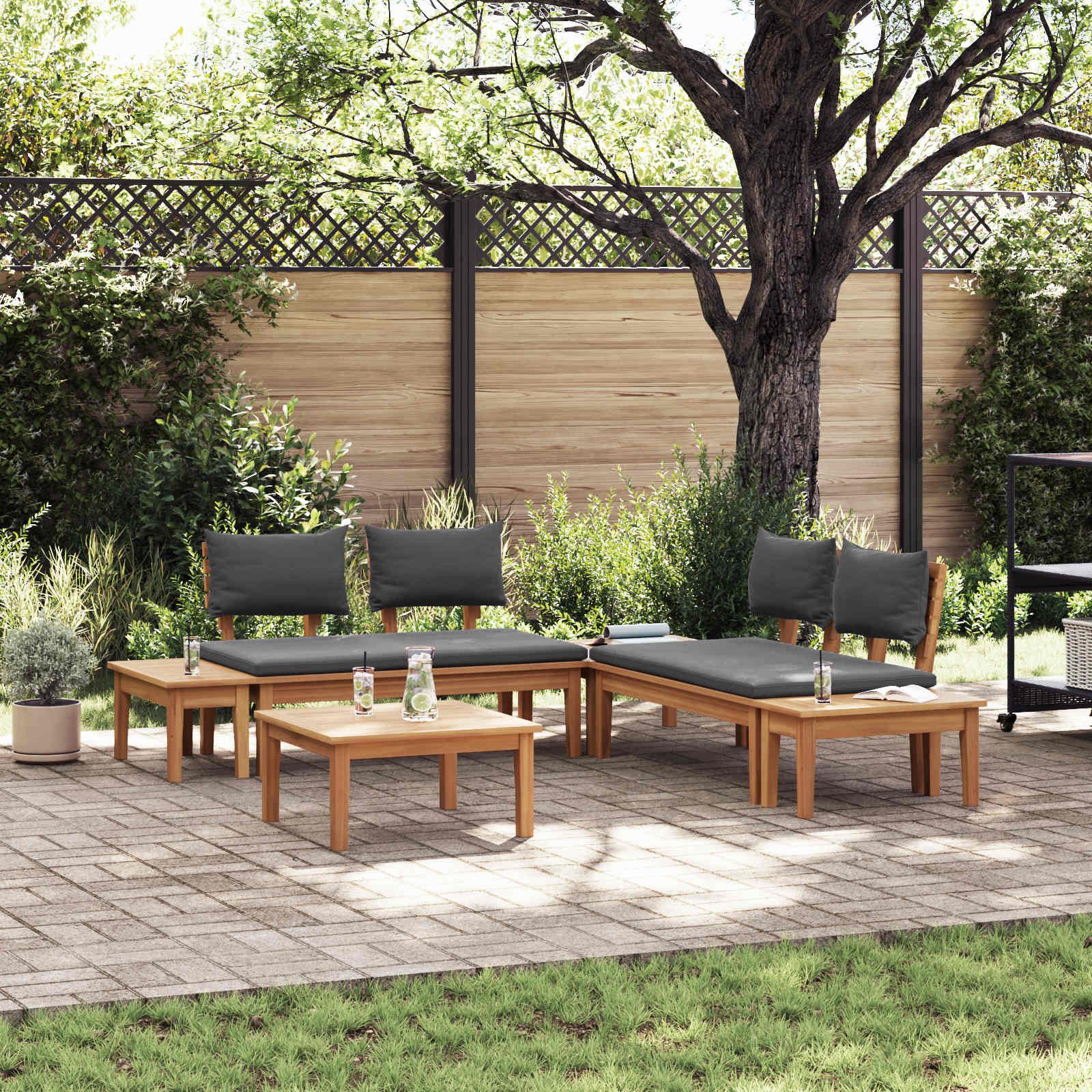 vidaXL Gartenlounge-Set Gartensofa-set 3 Stk. Braun und Grau, (3-tlg)