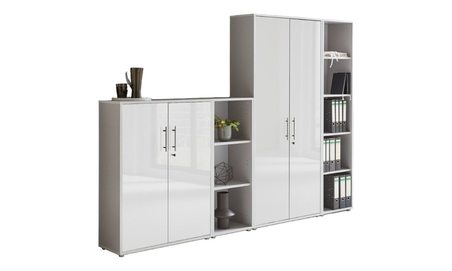 moebel-dich-auf Aktenschrank TABOR 4 (Büroschrank Mehrzweckschrank ideal für DIN A4 Ordner, abschließbar Metallgriffe) Made in Germany