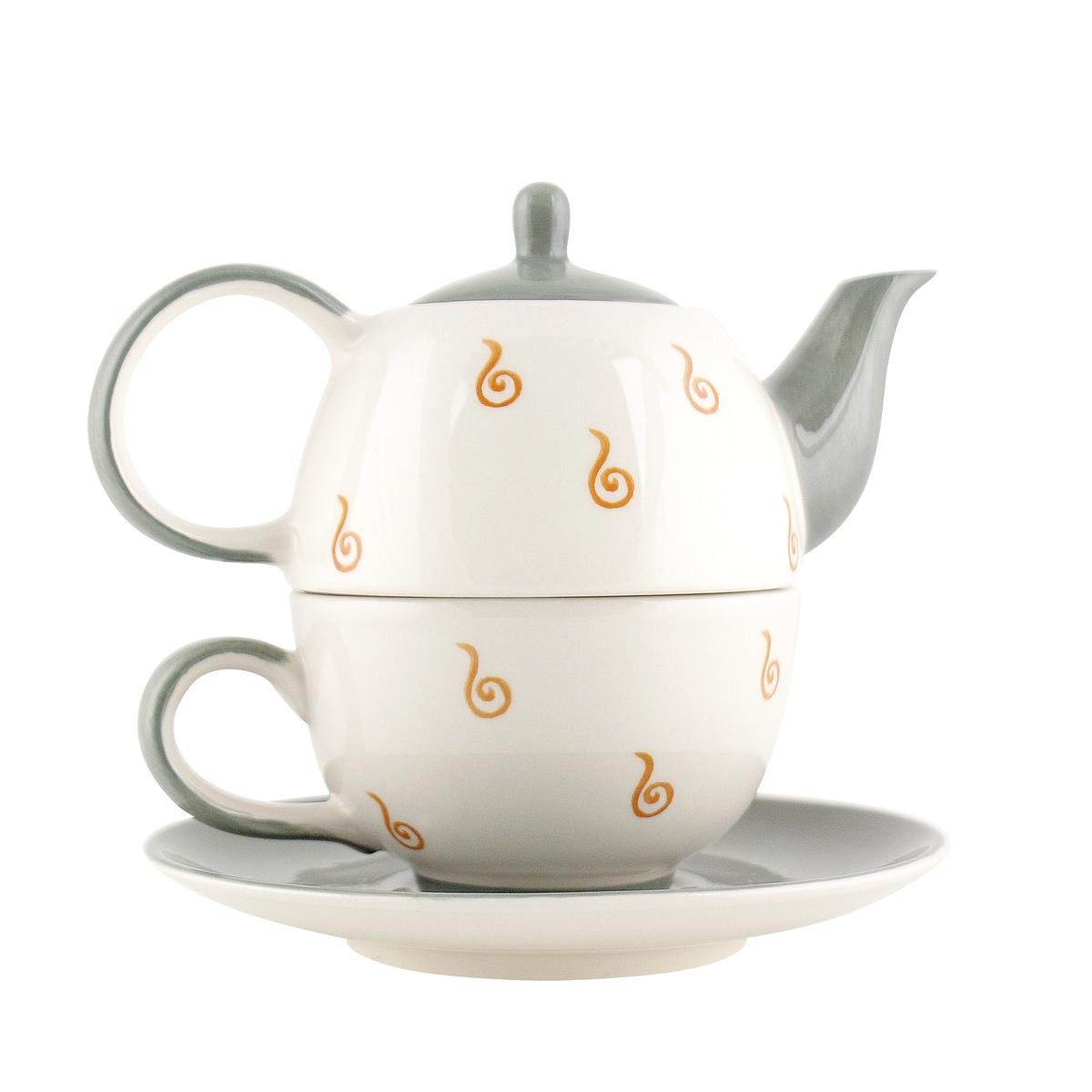 Mila Teekanne Mila Keramik Tee-Set Oommh Katze Pure Relax, 0,4 l, (Set, Tee-Set)