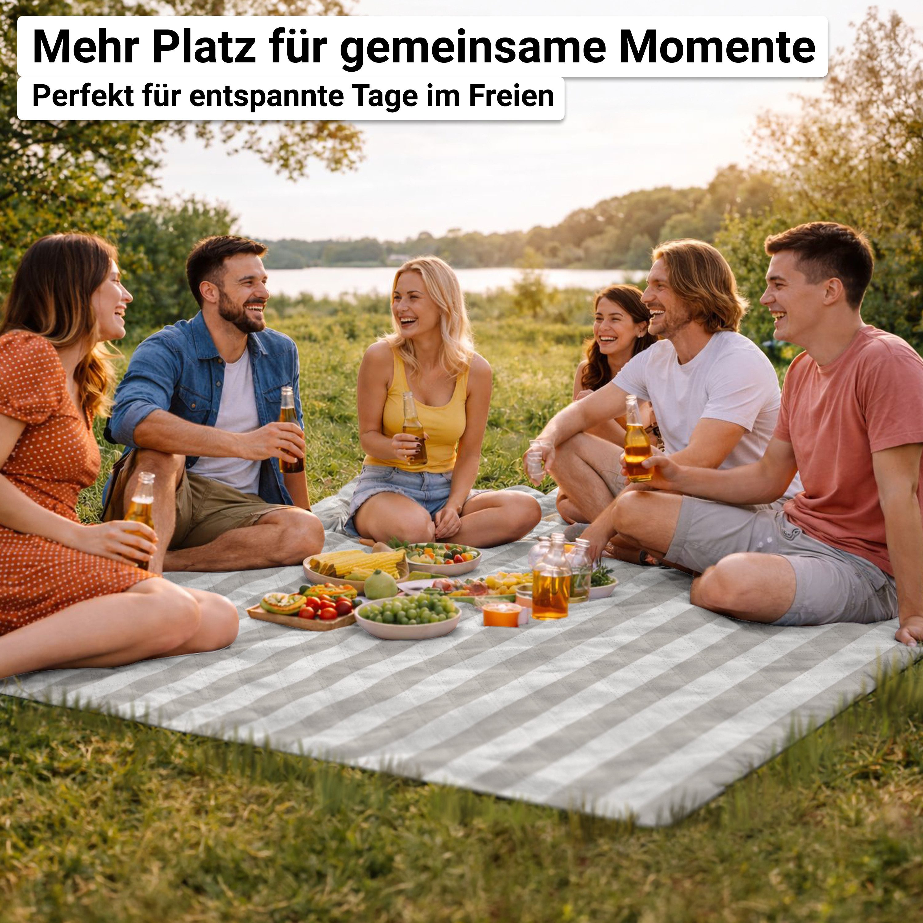 Picknickdecke HOEL® Picknickdecke 200x200 cm wasserabweisend + isoliert XXL, HOEL – Bild 3 von 5
