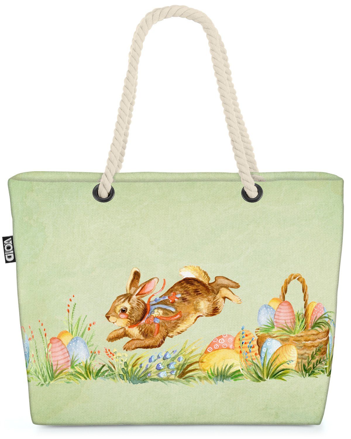 VOID Strandtasche (1-tlg), Kleiner Hase Ostereier Tasche Einkaufstasche Ostern Beach Bag