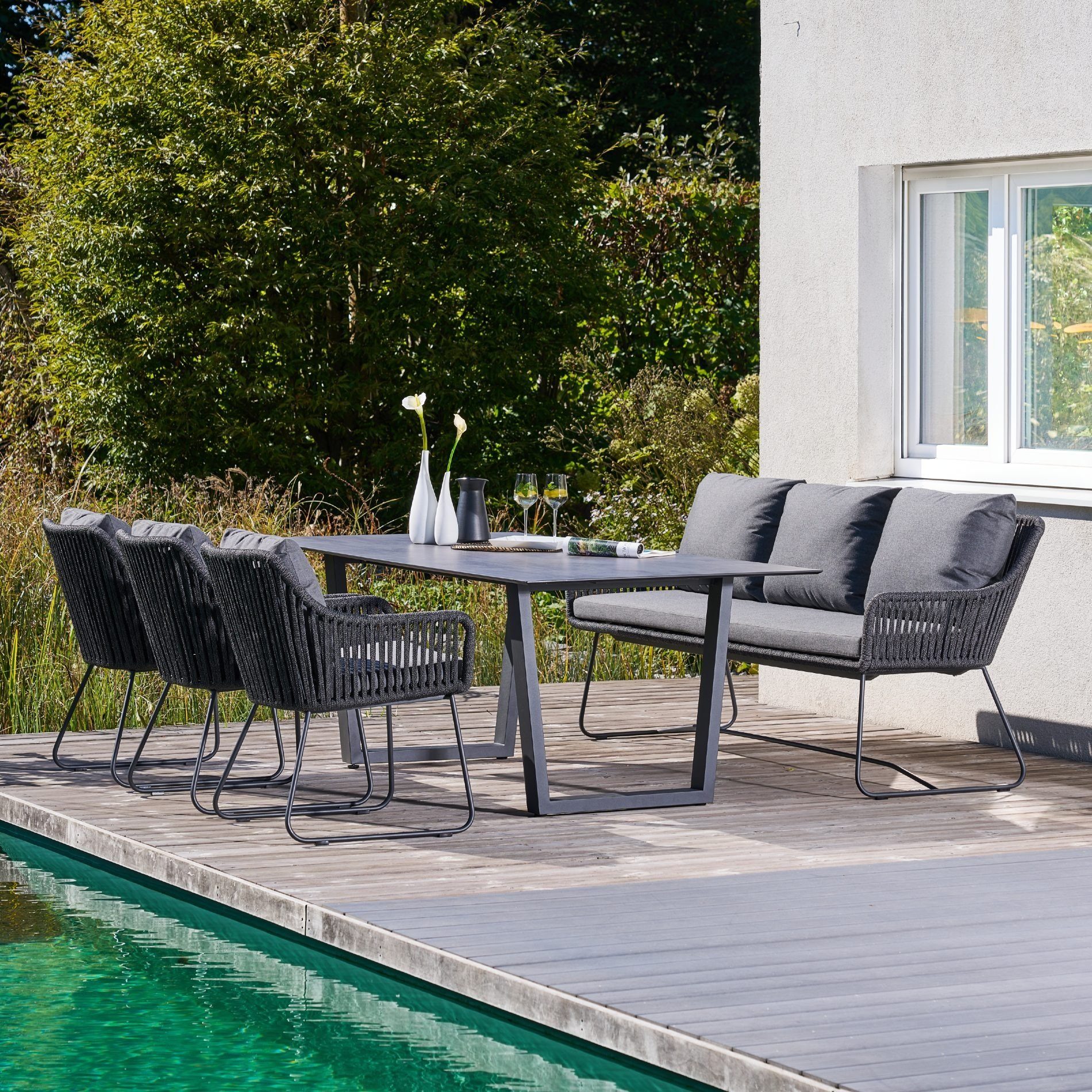 CASA DOMA GartenEssgruppe Ribera/Falerna, (GartenmöbelSet für 6 Pers