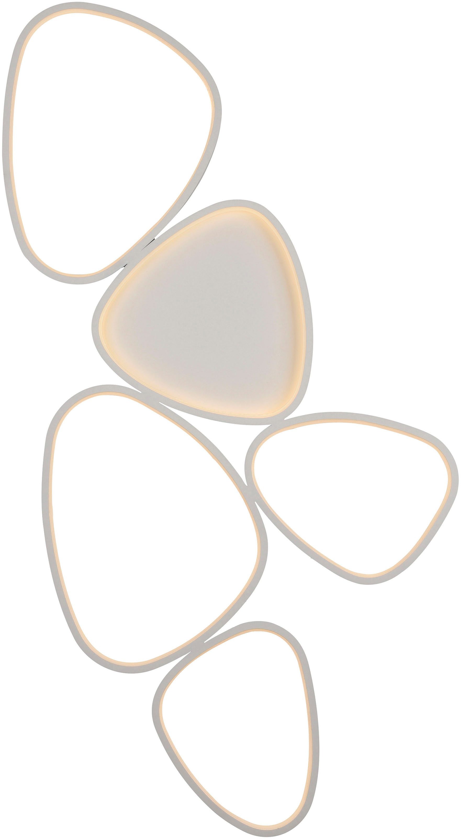 JUST LIGHT Deckenleuchte PEBBLES, Dimmfunktion, LED fest integriert, Warmweiß, LED, dimmbar, Switchmo, Memory, nach Trennung vom Netz