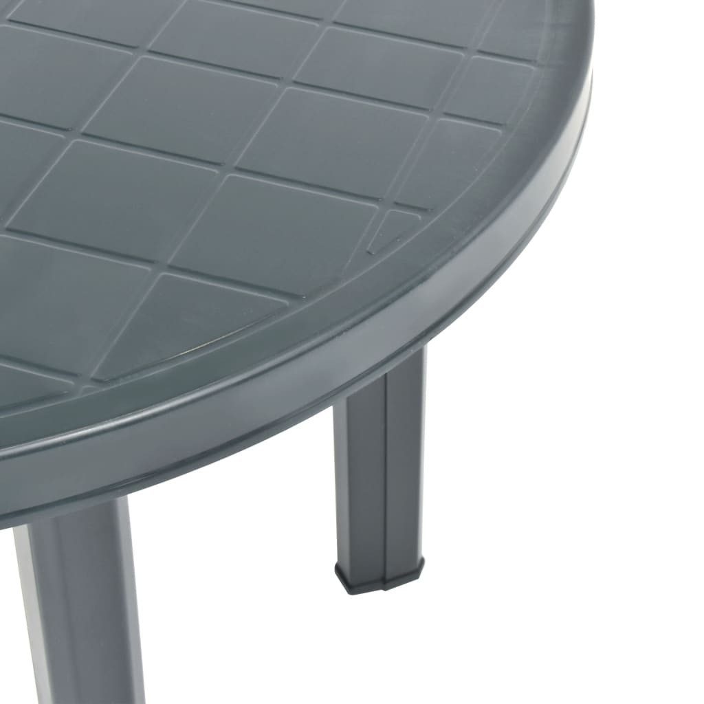 furnicato Gartentisch Kunststoff Grün 89 x 72 cm (1-St), Witterungsbeständiger Outdoor-Tisch, pflegeleicht und montiert