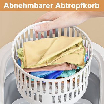 Welikera Wäscheschleuder 10L Klappwaschmaschine mit Ablaufkorb,Für Babykleidung,Unterwäsche