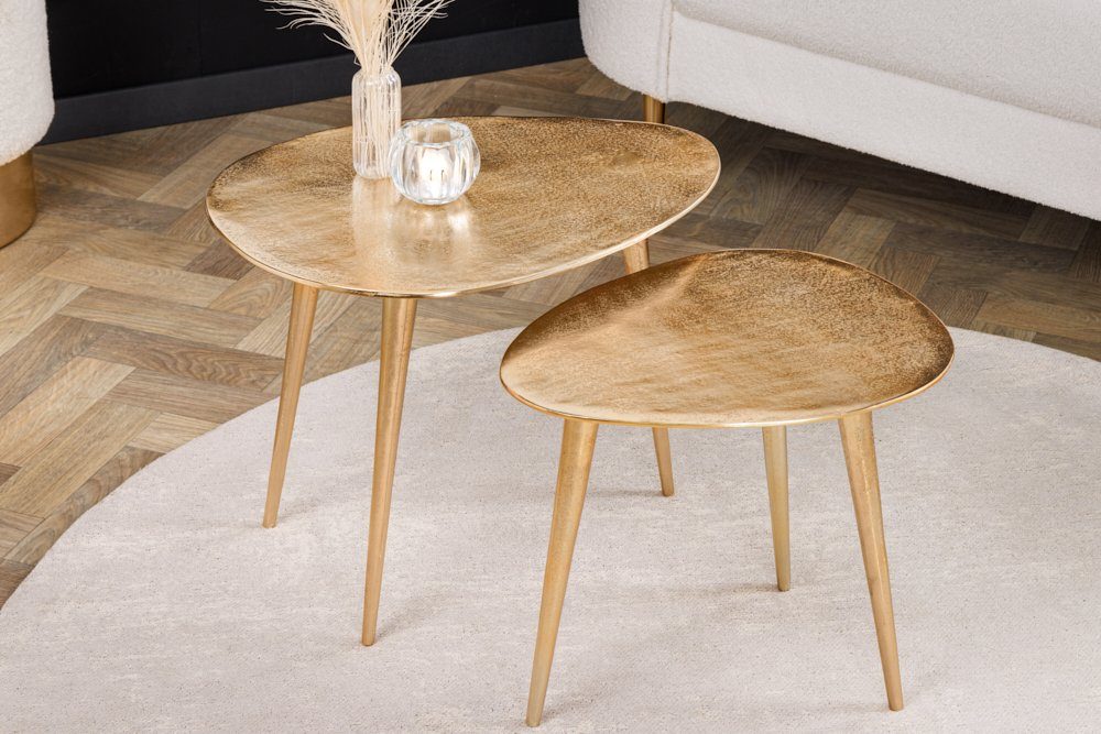 riess-ambiente Couchtisch ELEMENTS 50cm gold (Set, 2-St), Wohnzimmer · Metall · Handarbeit · Retro