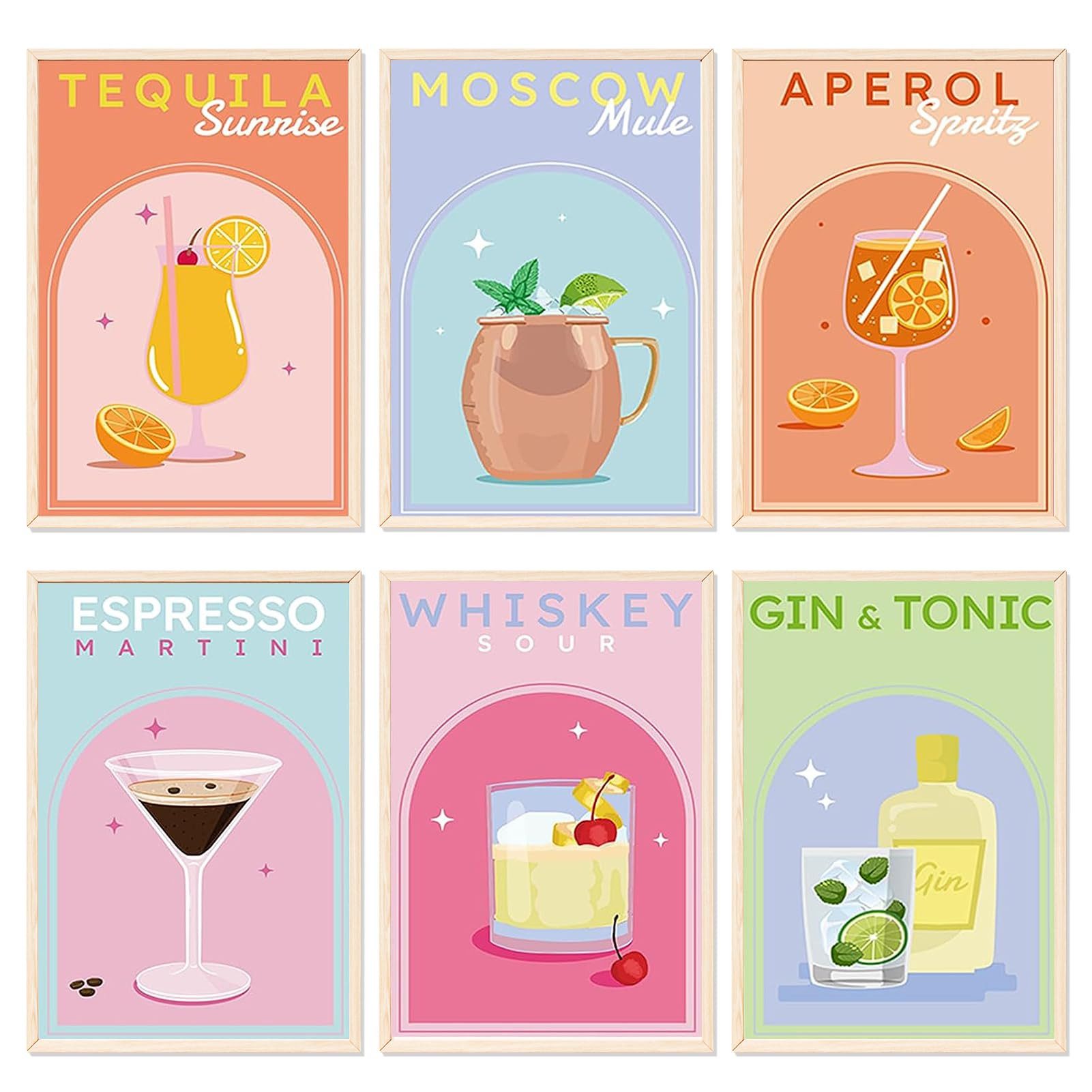 FOUORTUNATE-BEE Malen nach Zahlen 6 Stück Malen Nach Zahlen Erwachsene (Paint by Numbers Malen Nach Zahlen, DIY Landschaft mit Pinseln und Acrylfarben Handgemalt Ölgemälde Leinwand für Home Décor, Ohne Rahmen)