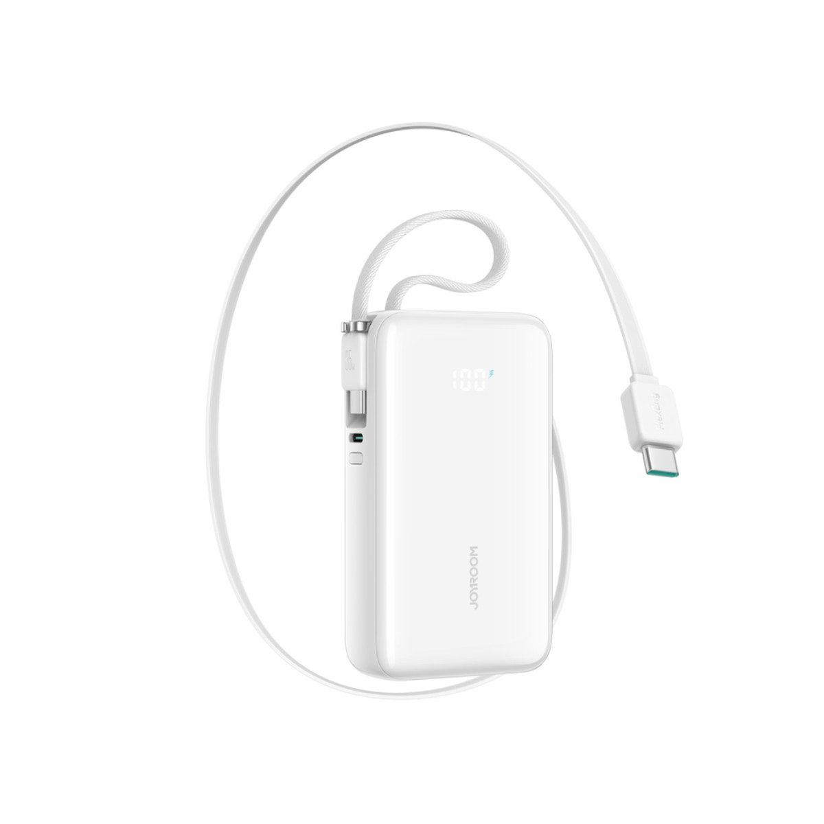 JOYROOM JR-PR2 Powerbank 10000 mAh (5, 9, 12 V), Powerbank mit integriertem USB-C und iPhone Kabel