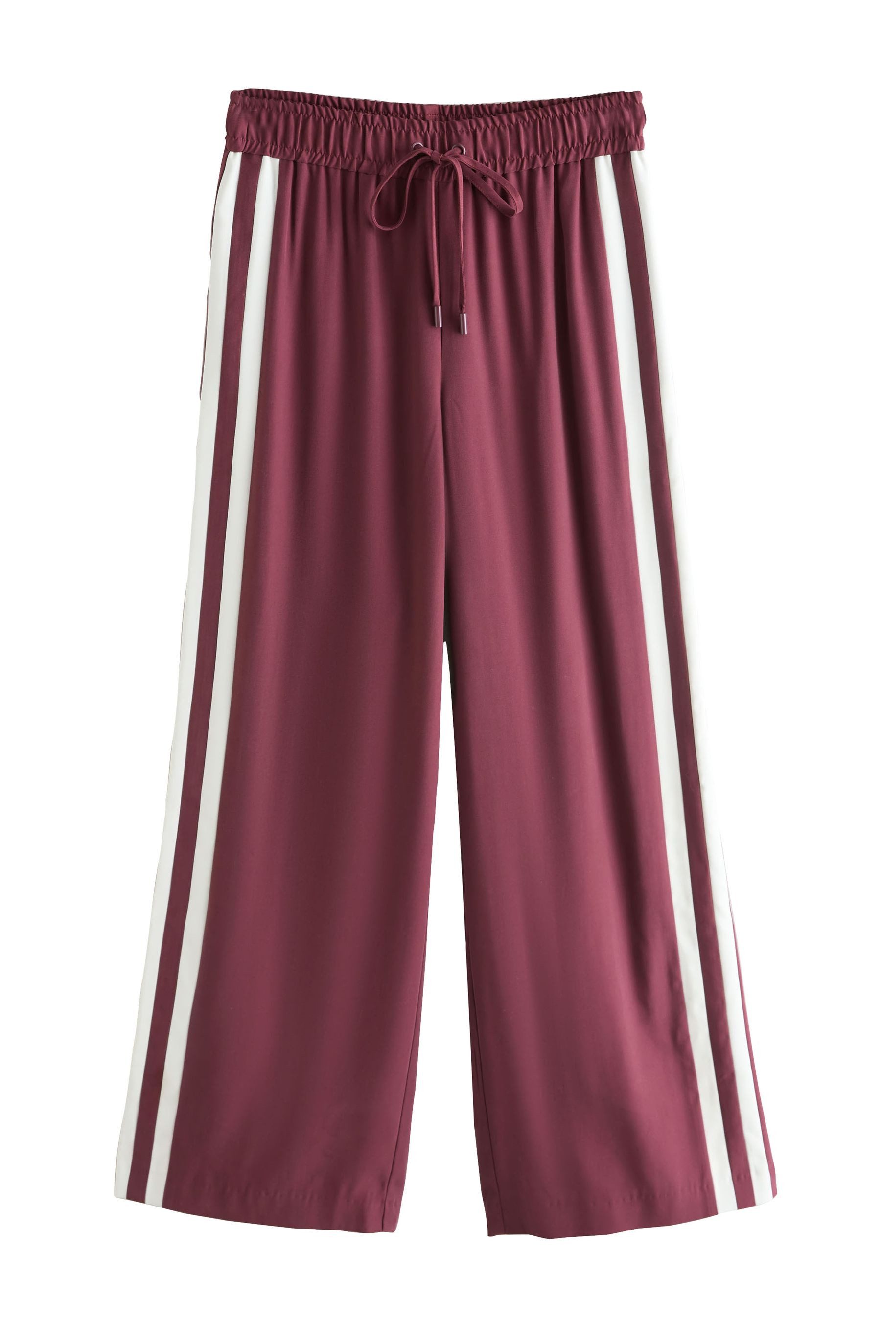 Palazzohose Hose mit weitem Bein und Streifen, Kurzgröße