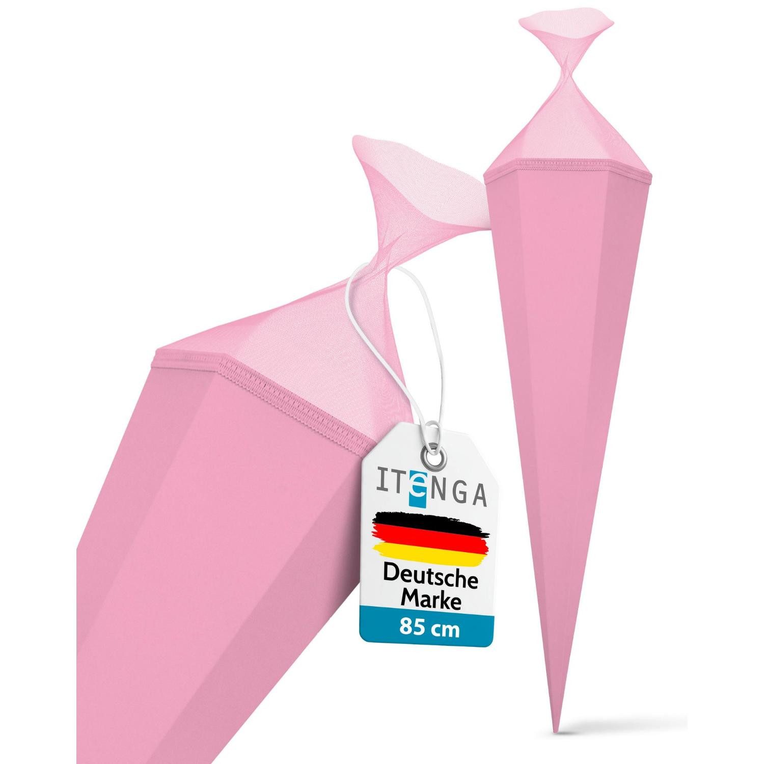 itenga Schultüte itenga Bastelschultüte mit Verschluss ROSA 6eckig 85cm – Bild 3 von 5