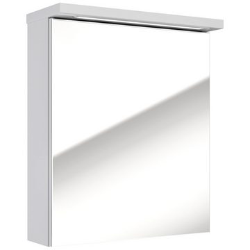 Lomadox Spiegelschrank SOFIA-107 mit Beleuchtung weiß Hochglanz lackiert, B/H/T: ca. 51/60/20 cm
