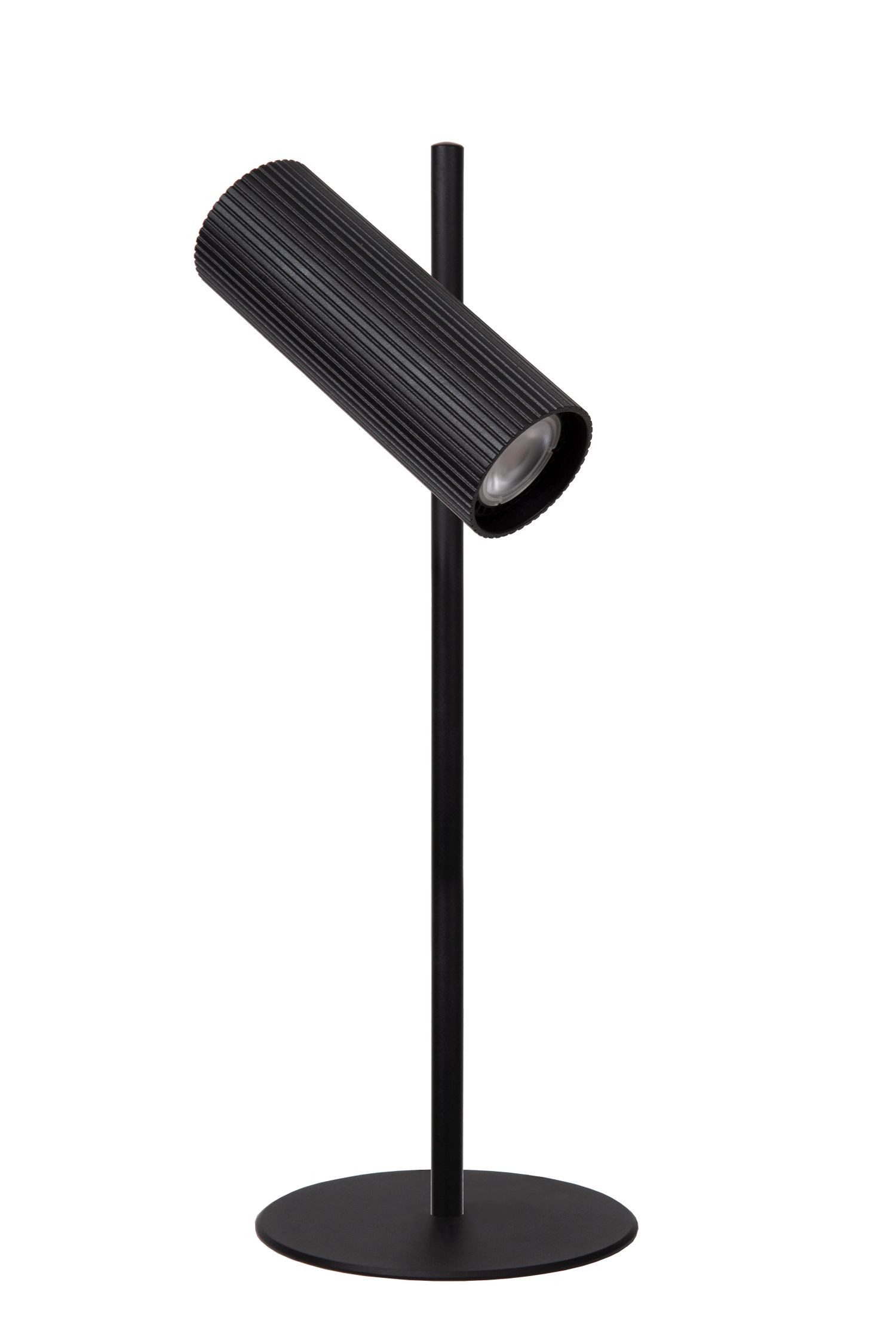 Licht-Erlebnisse Schreibtischlampe HESIN, ohne Leuchtmittel, Aluminium GU10 verstellbar 42 cm hoch Schwarz Modern