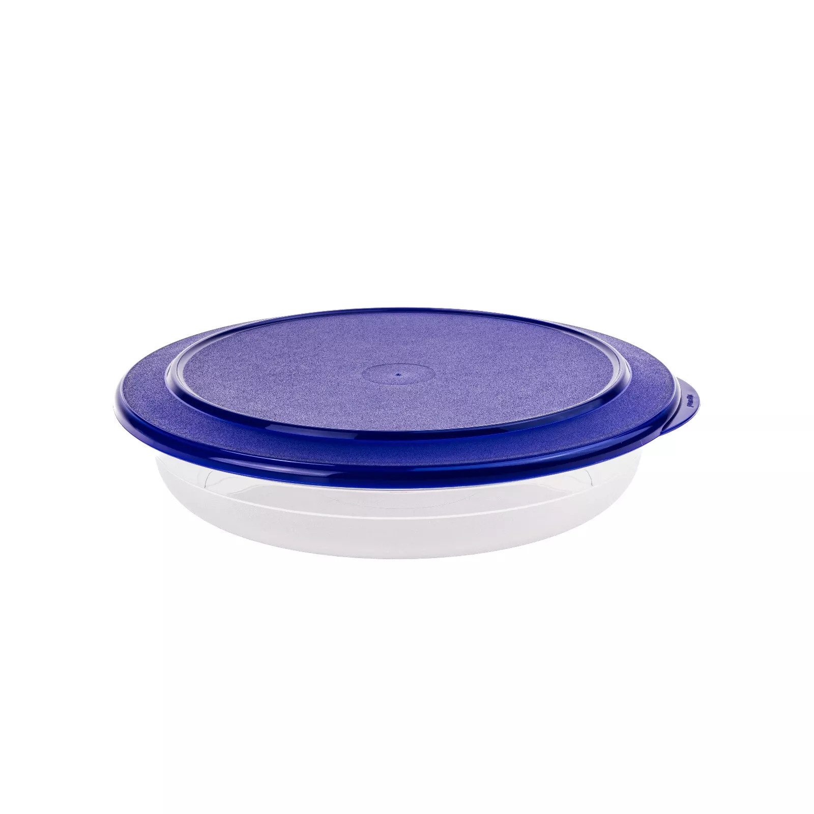 TUPPERWARE Vorratsdose Tupperware Tafelperle 1,3L FLACH mit blauen Deckel