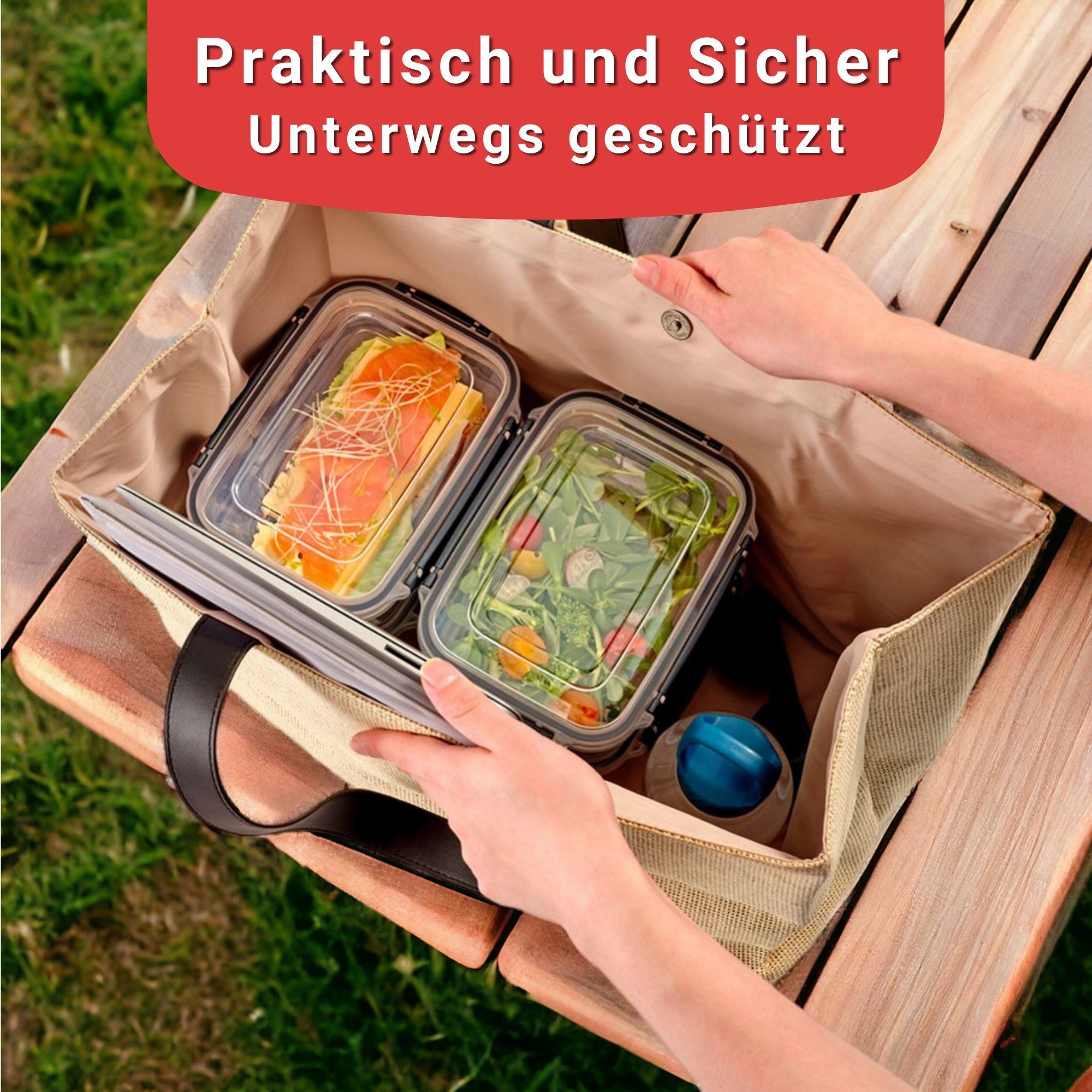 Parpalinam Frischhaltedose mit Deckel verstaubar), 16er Gelb Meal Boxen Prep Brotzeitdose (Spar Leicht Brotdose, Set Set