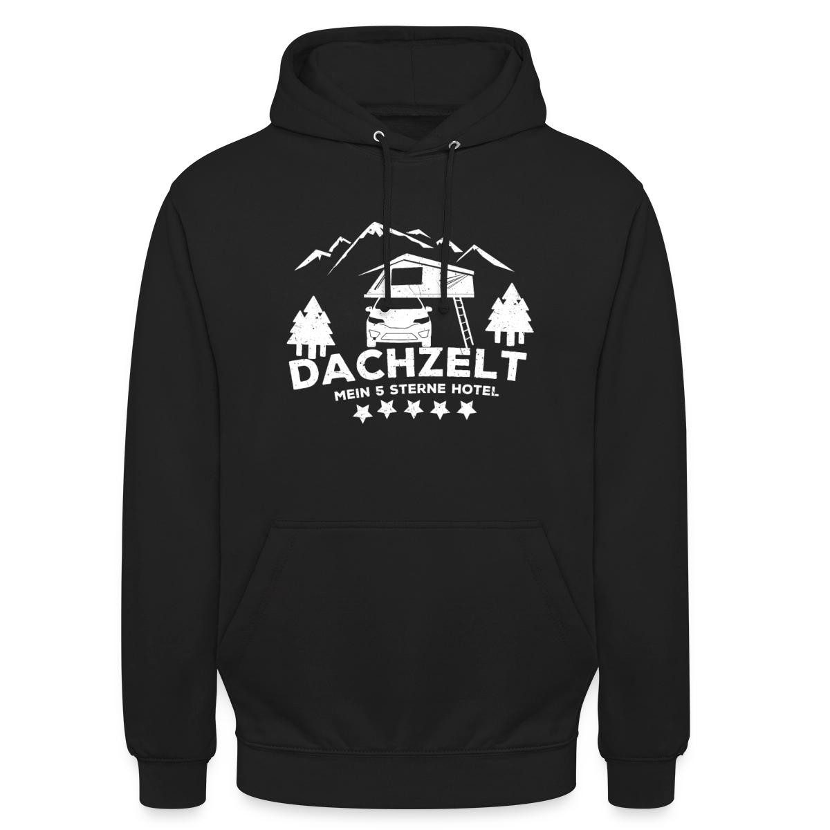 Spreadshirt Hoodie Dachzelt 5 Sterne Hotel, Camping Outdoor Unisex Hoodie (1-tlg) Unisex-Schnitt: Sitzt bei Männern körpernah, bei Frauen weit
