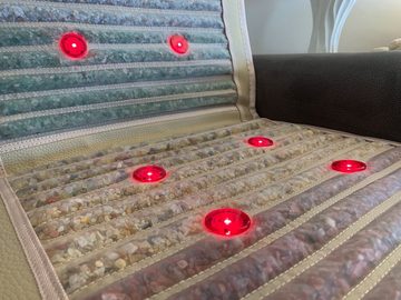 Healymat Massagematte Kristallmatte Sitzmatte, pulsierende Magnetfeldtherapie, Infrarotwärme, Biophoton Lichttherapie, Negative Ionen, Chakra Kristalle, optimiert Heilungsprozesse, fördert die Durchblutung, verbessert den Schlaf, entgiftet den Körper, aktiviert Selbstheilung