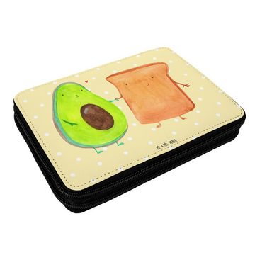 Mr. & Mrs. Panda Federmäppchen Avocado Toast - Gelb Pastell - Geschenk, Toastbrot, Liebespaar, Bestü, (1-tlg), Must-have Accessoire
