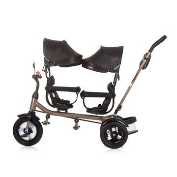 Chipolino Dreirad Geschwisterdreirad Tricycle 2Play, zwei Kinder bis 50 kg Gummireifen Lenkstange