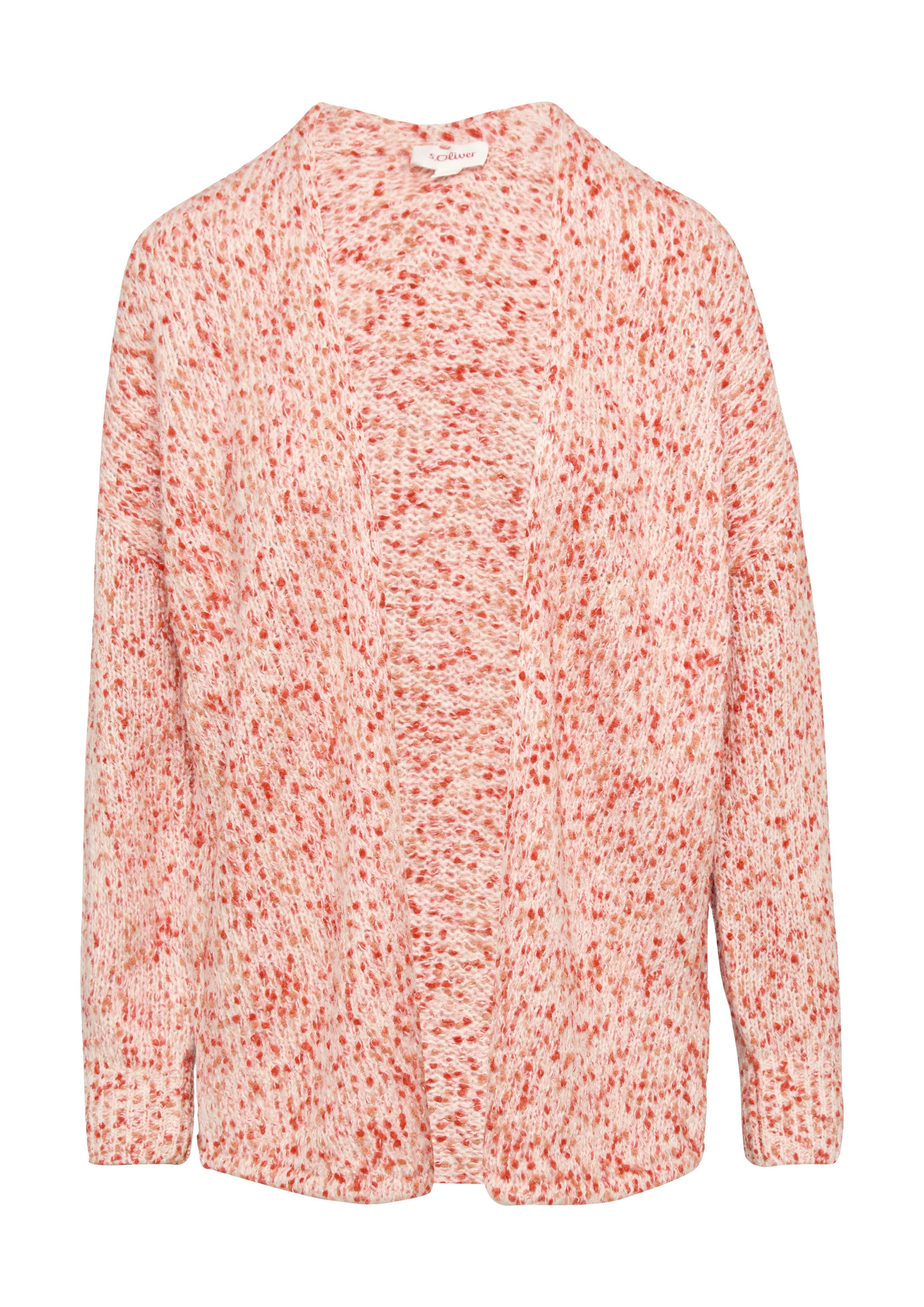 s.Oliver Cardigan Strickjacke Melierter Cardigan mit weiten Ärmeln im Relaxed Fit