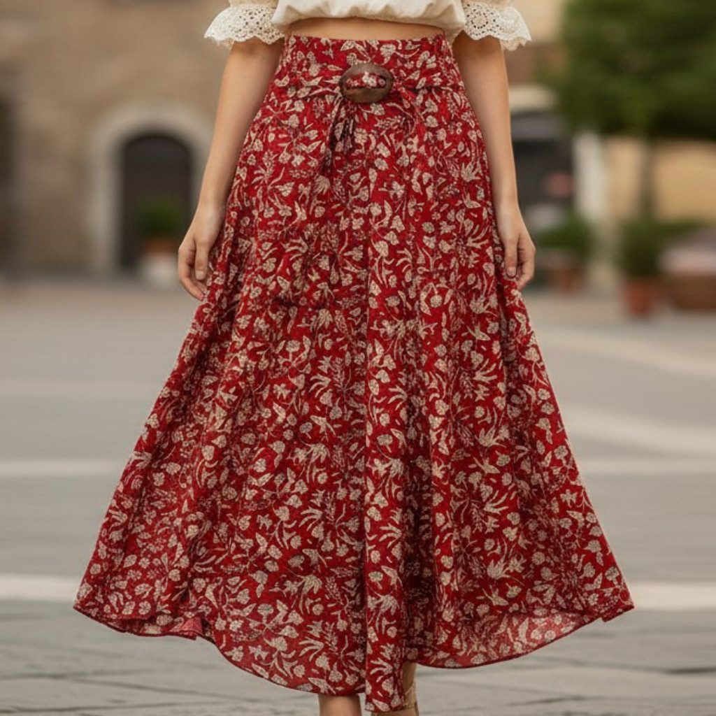 Guru-Shop Minirock Rock Boho chic mit Kokosschnalle, leichter.. alternative günstig online kaufen