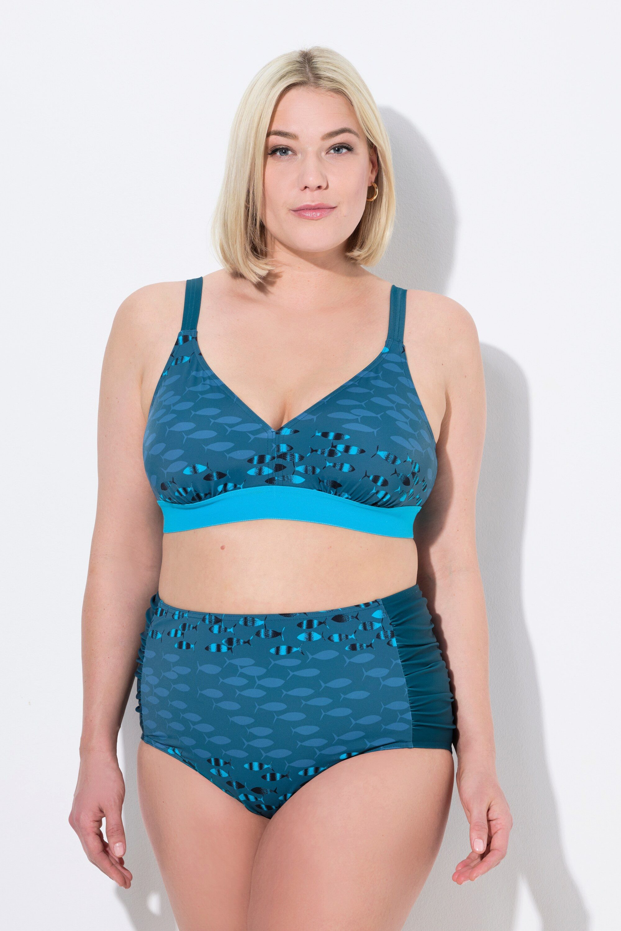 Ulla Popken Bügel-BH Bikini Fische ohne Softcups Träger verstellbar günstig online kaufen