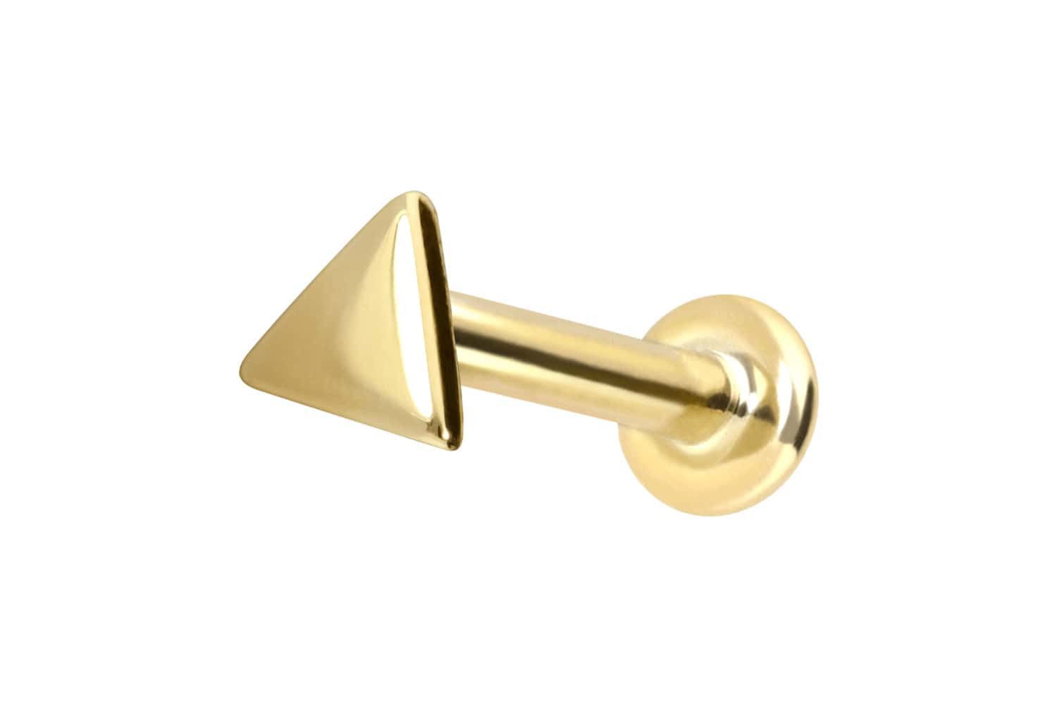 Piercing-Set 14 Karat Gold Labret mit Push Fit DREIECK