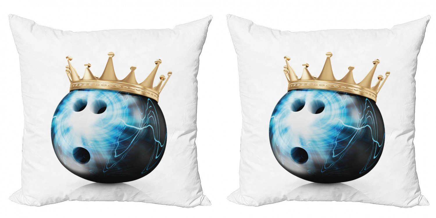 Kissenbezüge Modern Accent Doppelseitiger Digitaldruck, Abakuhaus (2 Stück), Bowling-Party Ball mit Krone