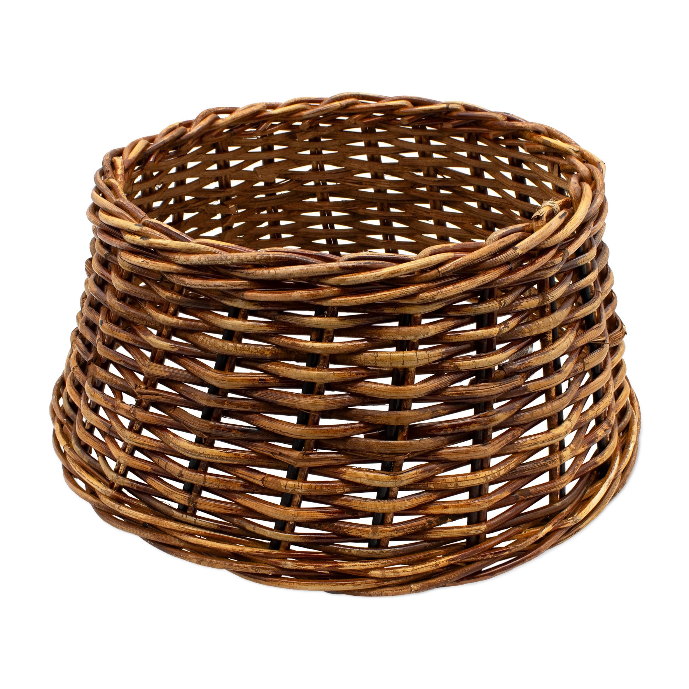 Spetebo Weihnachtsbaumdecke Rattan Weihnachtsbaumrock aus Weide 60 cm - bronze (1-tlg), Abdeckung für den Christbaum Ständer
