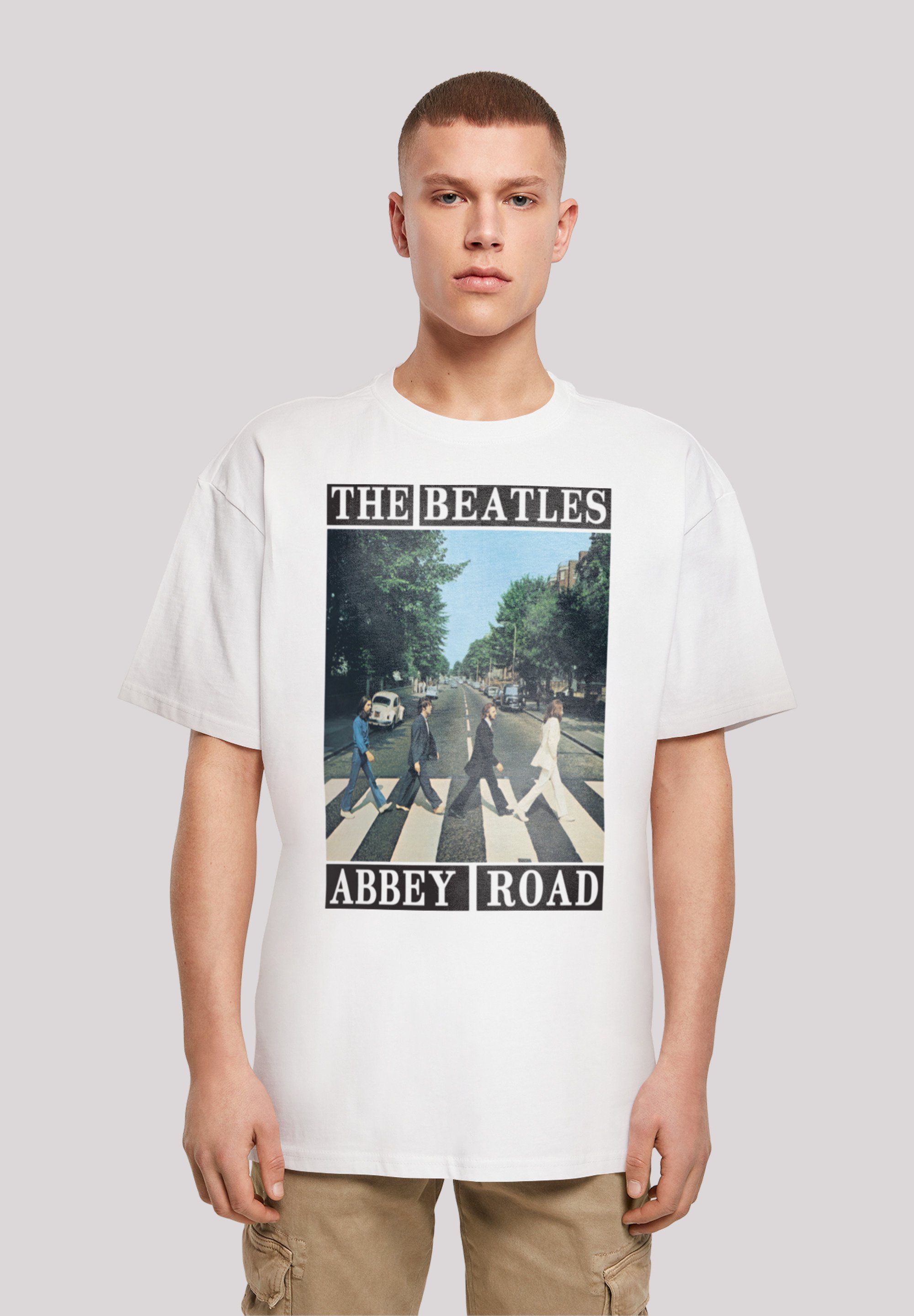 F4NT4STIC T-Shirt The Beatles Road Abbey Band Print weiß