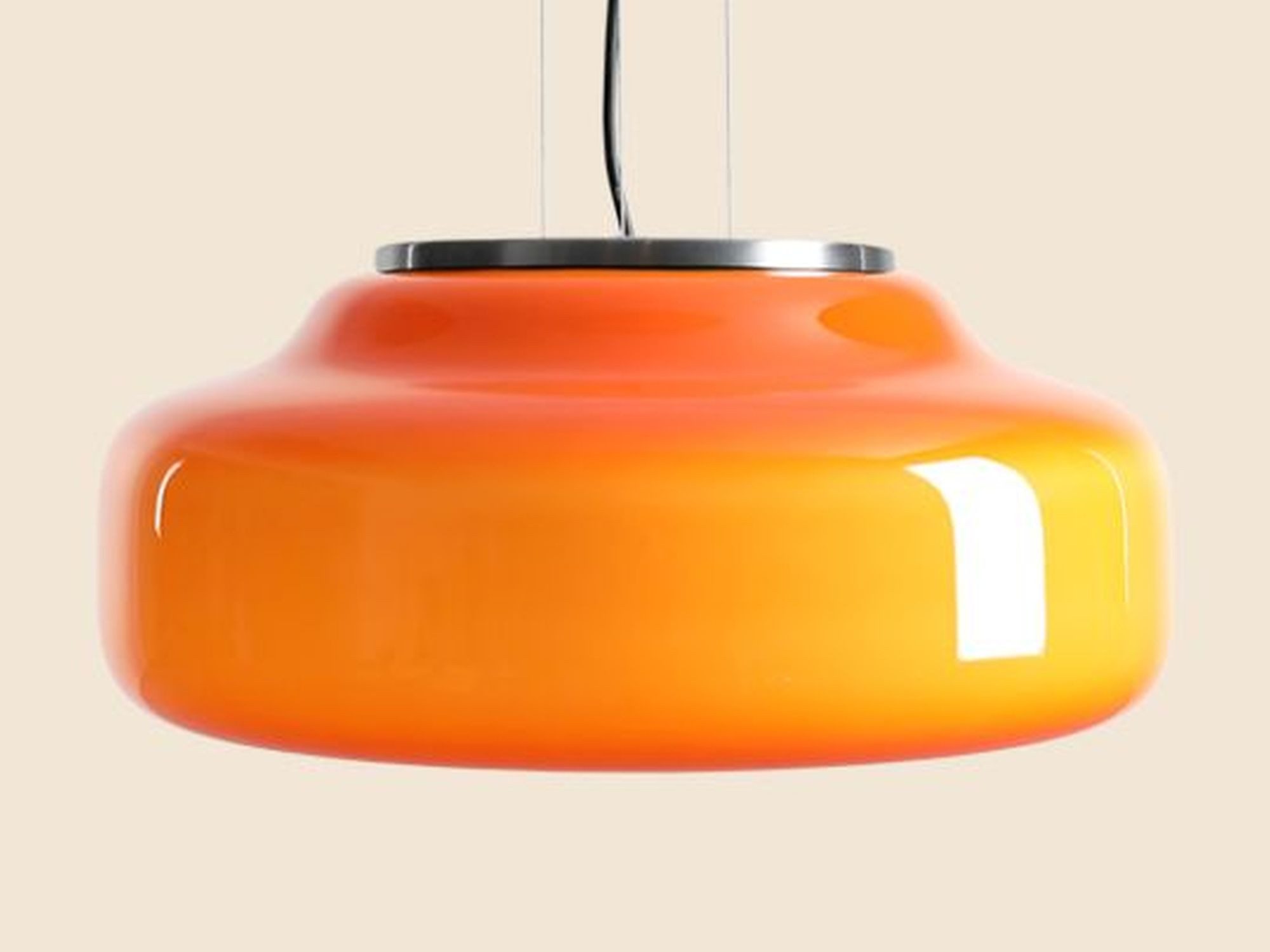 Licht-Erlebnisse Pendelleuchte ERAN, Glas Metall GX53 Ø 395 cm rund H: max. 220 cm Orange Modern
