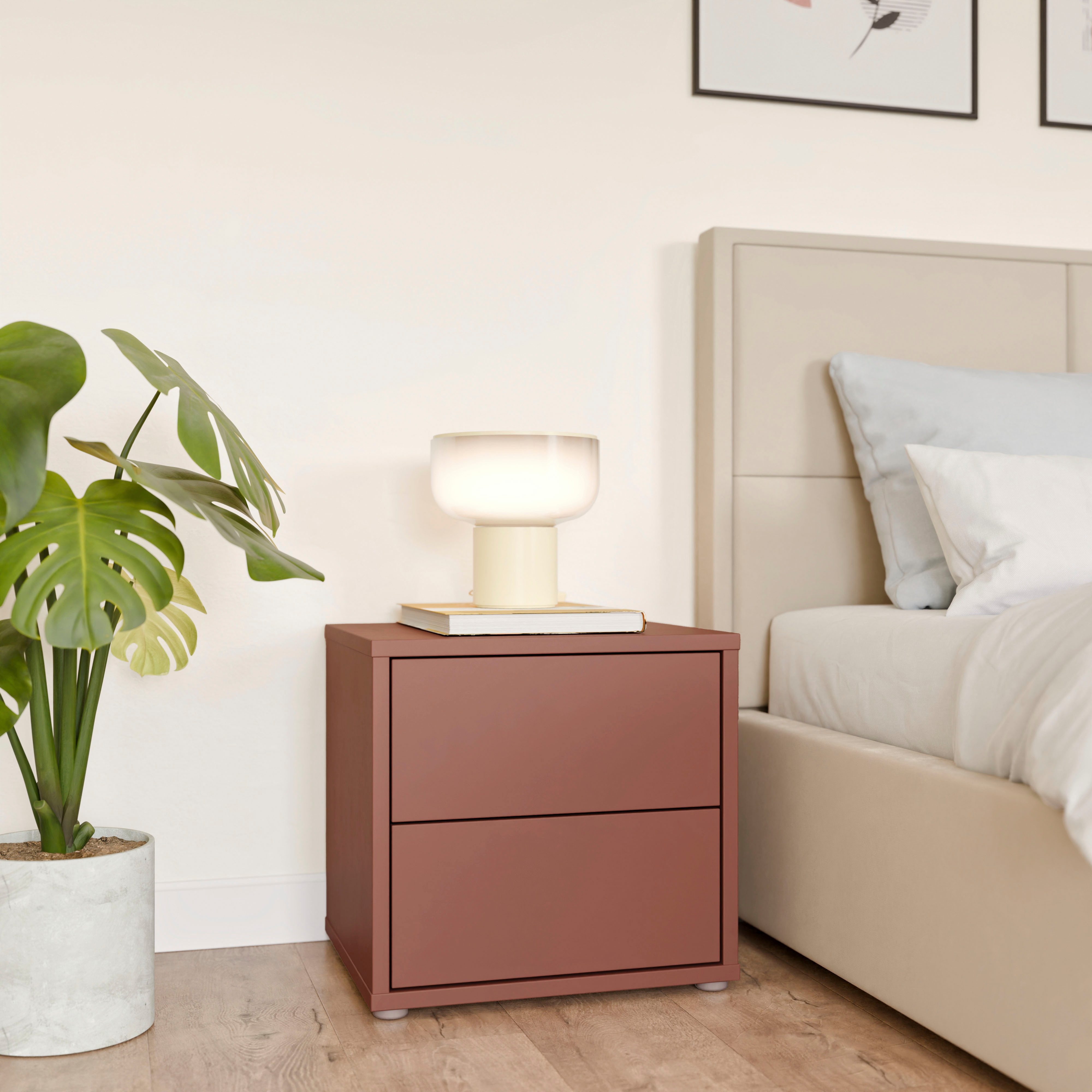 FORTE Nachtkommode Alice Springs, Schubkästen mit Vollauszug, Push to Open