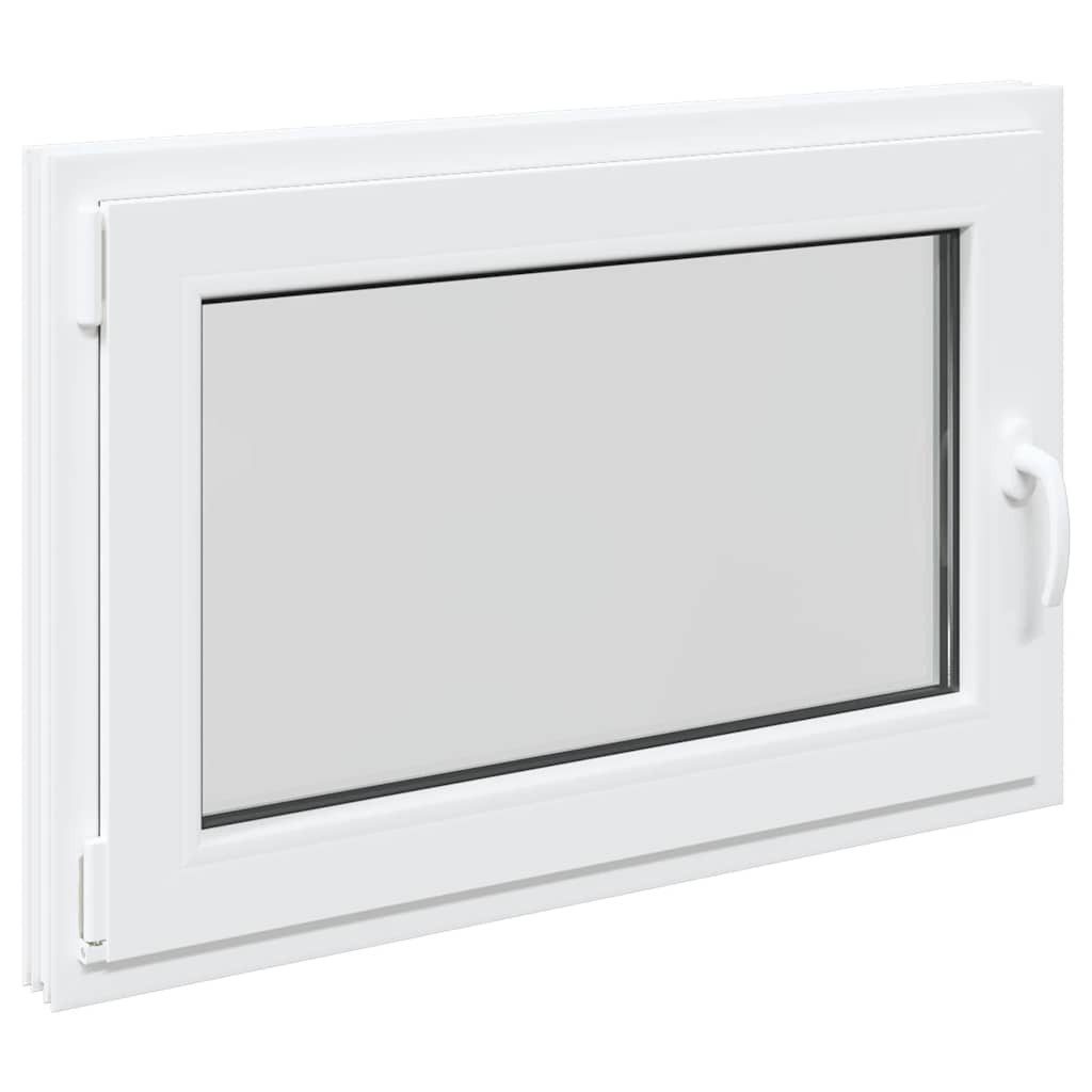 vidaXL Fenster Kellerfenster RISOR Kunststoff Dreh Kipp weiß PVC und Glas