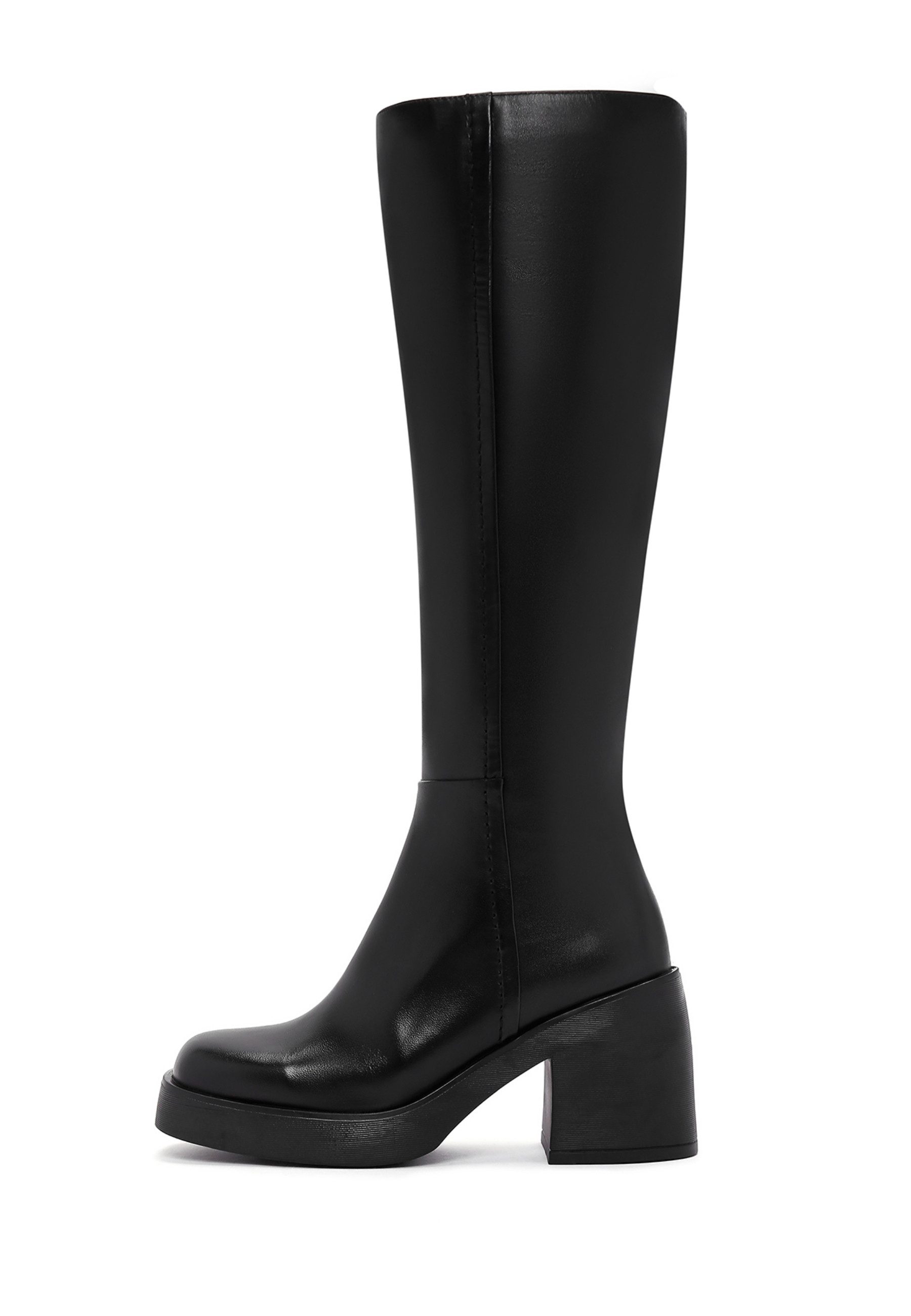 Derimod Absatzstiefel aus Leder Bootsschuh Reißverschluss, Textilfutter, Thermosohle, Absatz 7,5 cm