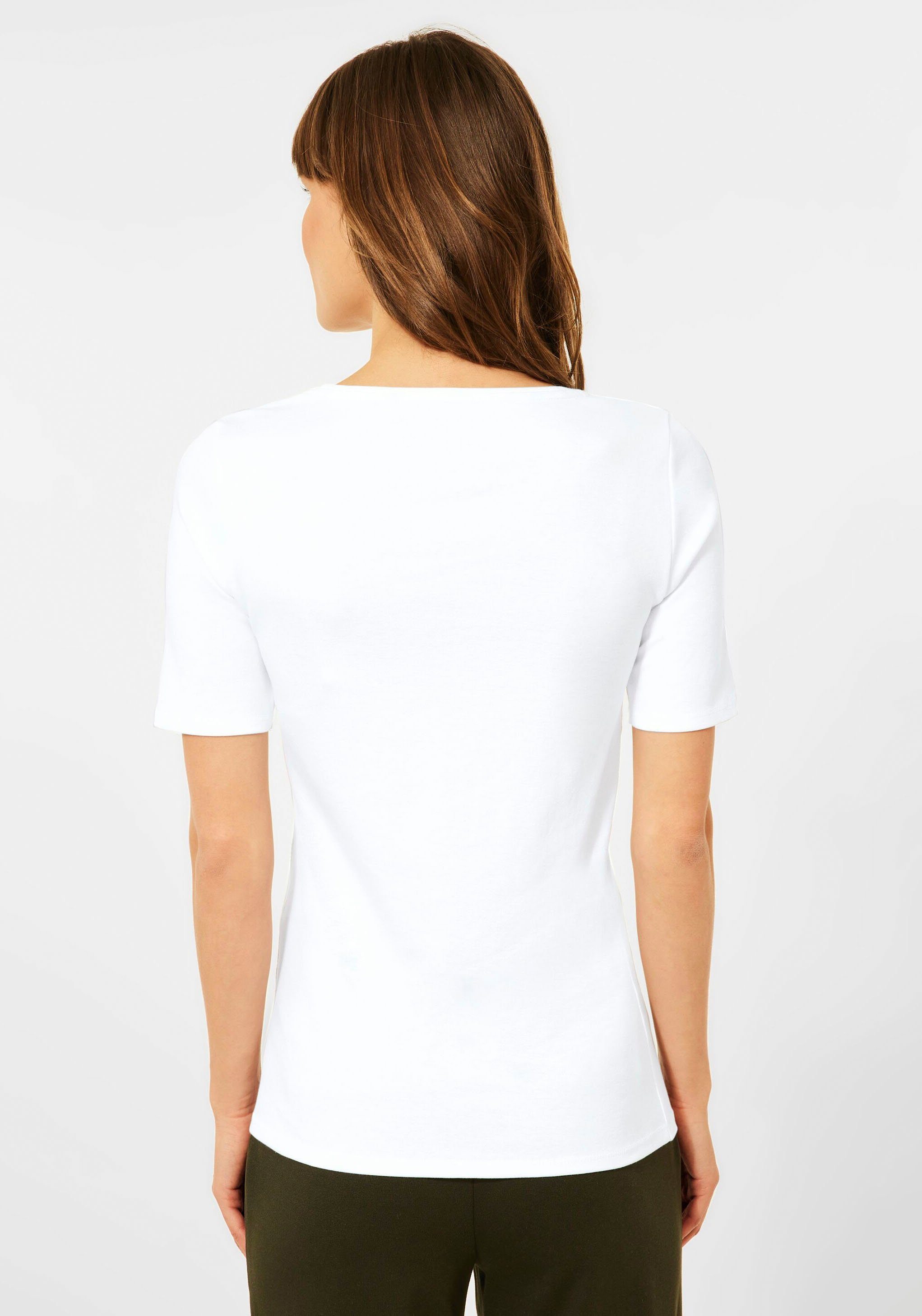 White Style in Unifarbe T-Shirt Lena Cecil