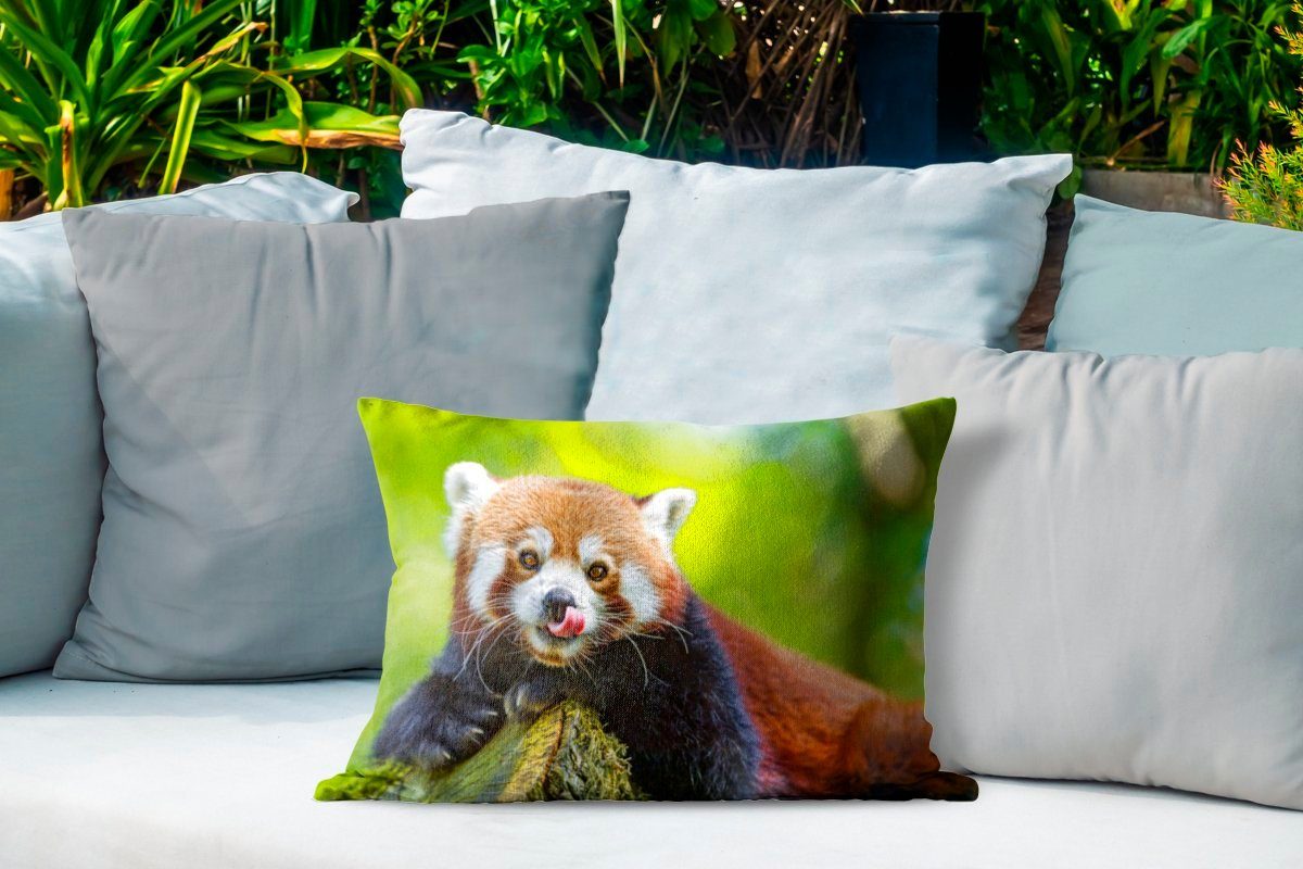 MuchoWow Dekokissen Roter Kissenhülle Panda Natur - - Polyester, Rüssel, Dekokissenbezug, Outdoor-Dekorationskissen